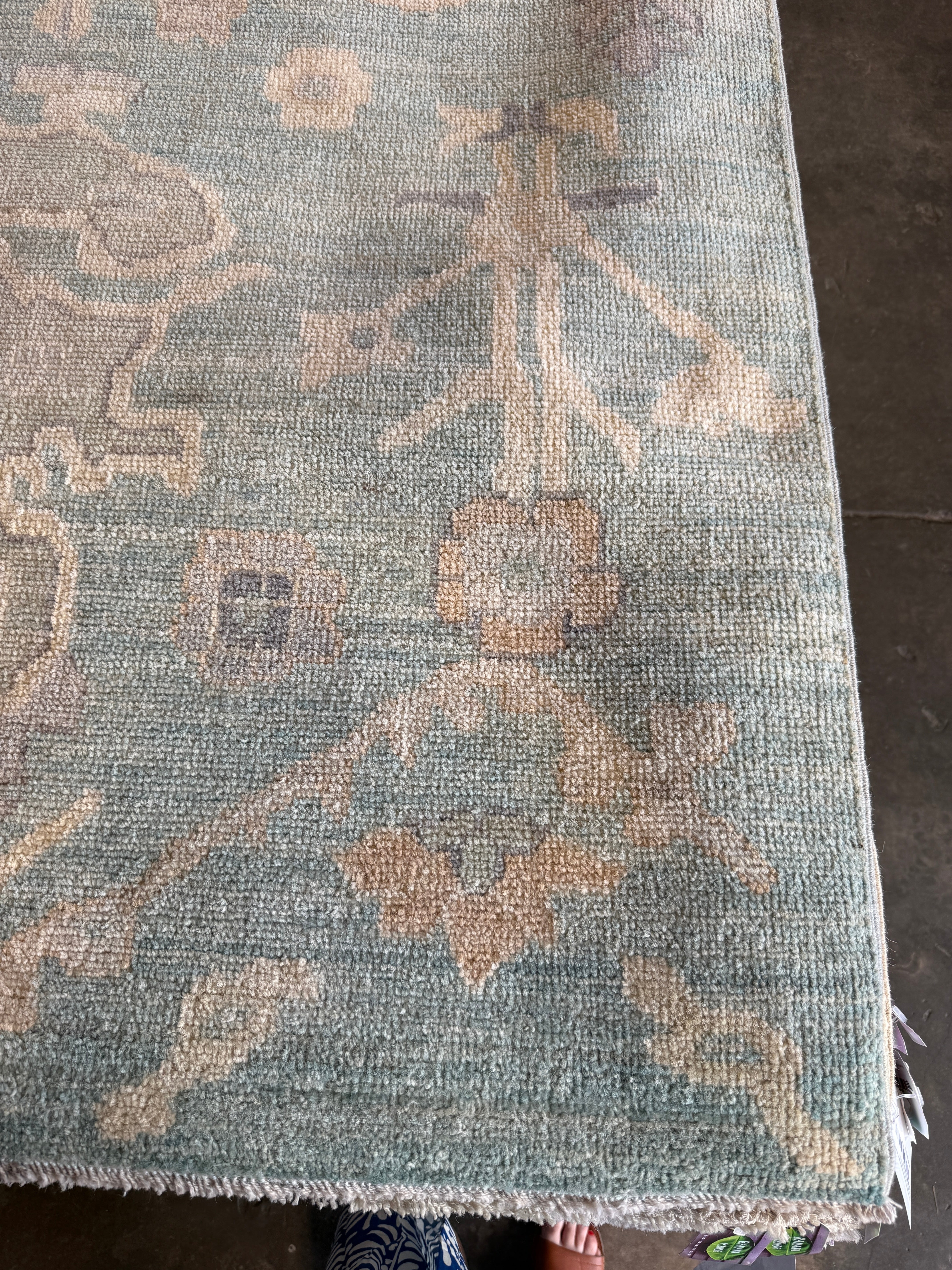 Angela Weintraub 9.3x11.11 Blue Afghani Whitewashed Oushak