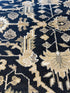 Wendy Hughes 8x9.9 Hand-Knotted Oushak Rug Black and Beige