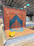 Ellen Barkin 6.8x9.8 Orange and Blue Afghani Heriz Rug