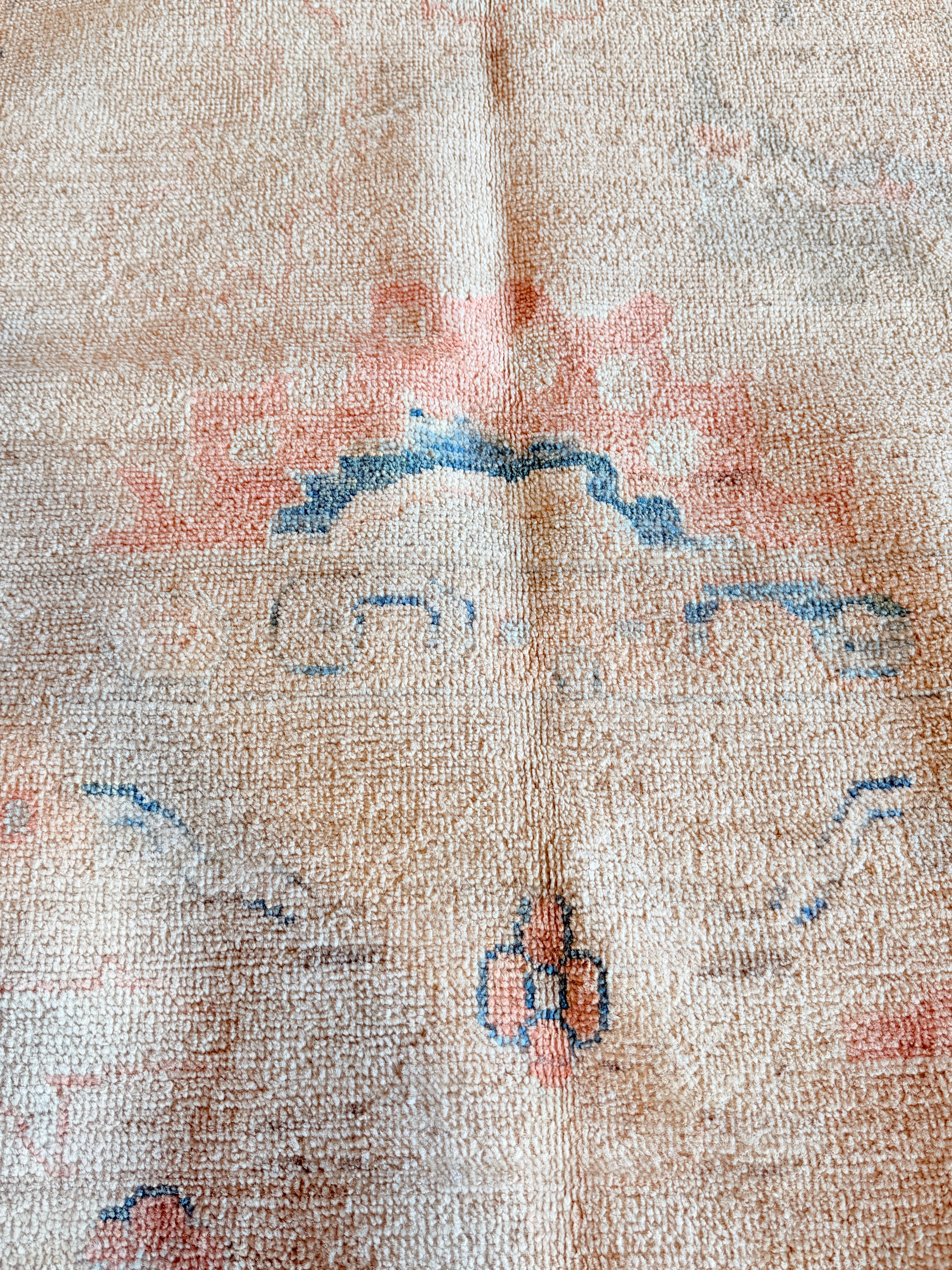 Anne Mayfair 8.1x12.4 Pink and Blue Afghani Whitewashed Oushak