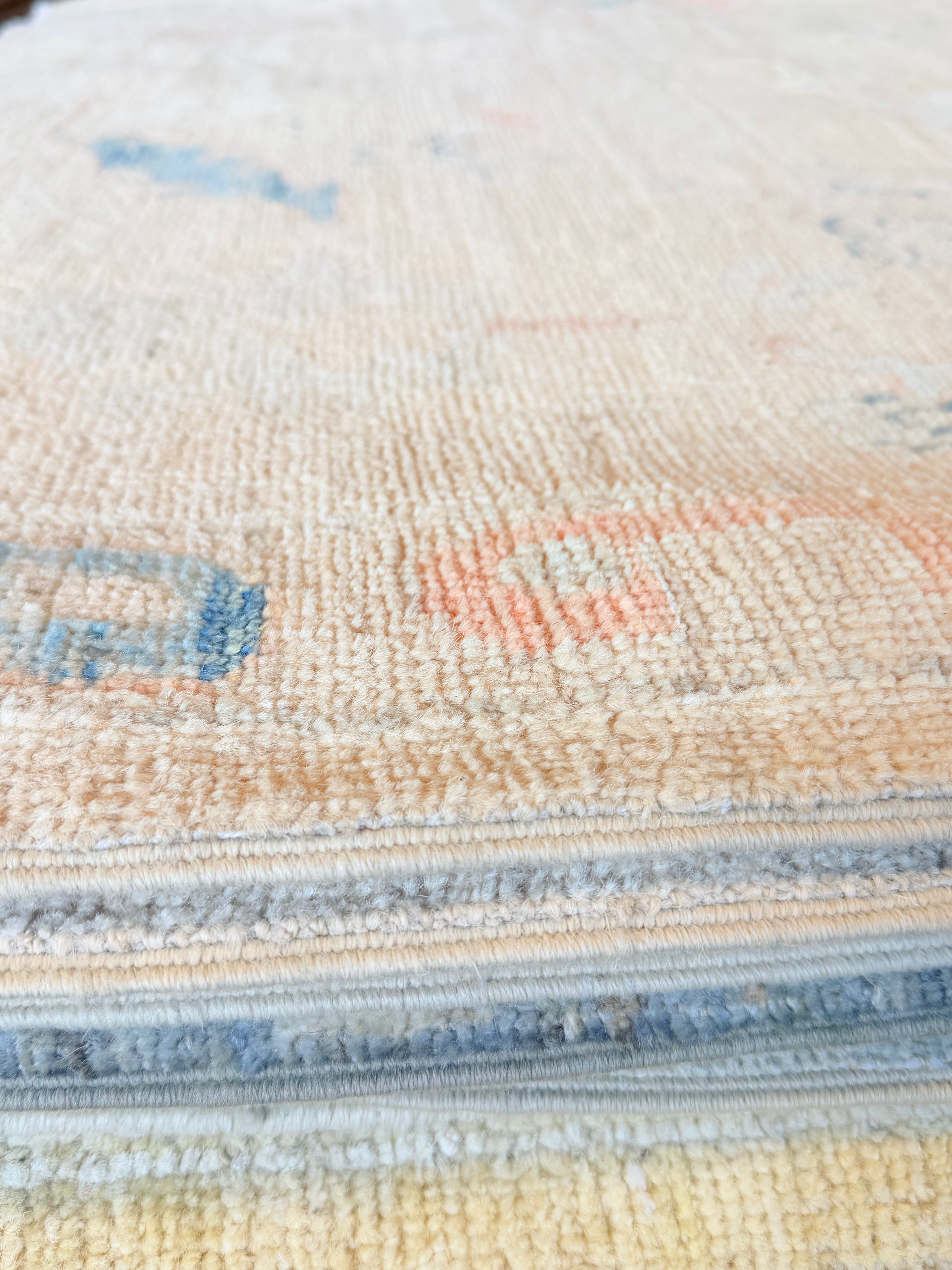 Anne Mayfair 8.1x12.4 Pink and Blue Afghani Whitewashed Oushak