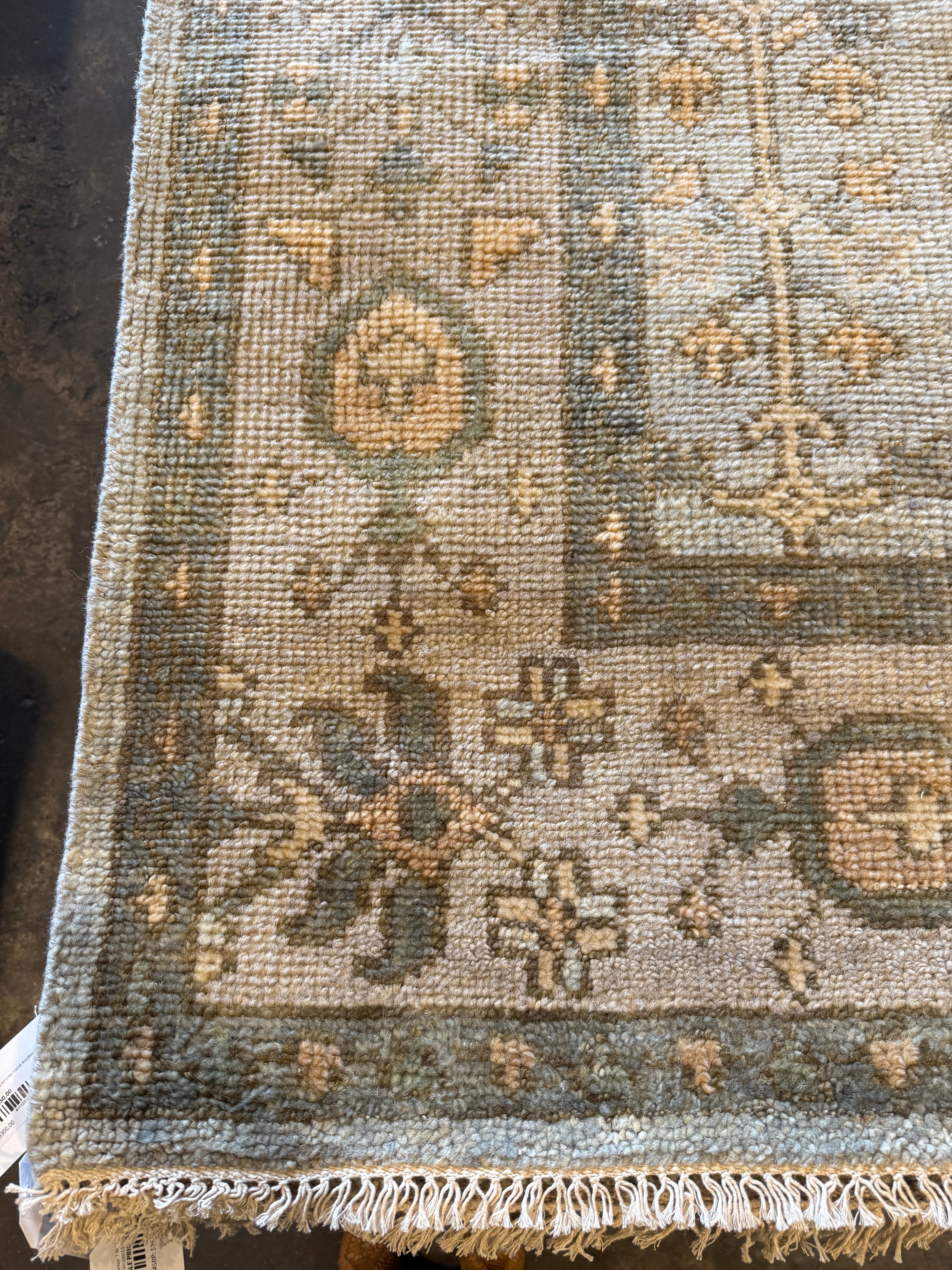 Michelle Ruben 8x10 Grey Hand-Knotted Oushak Rug