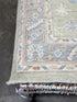 Yvette 3.1x4.11 Green and Blue Afghani Whitewashed Oushak