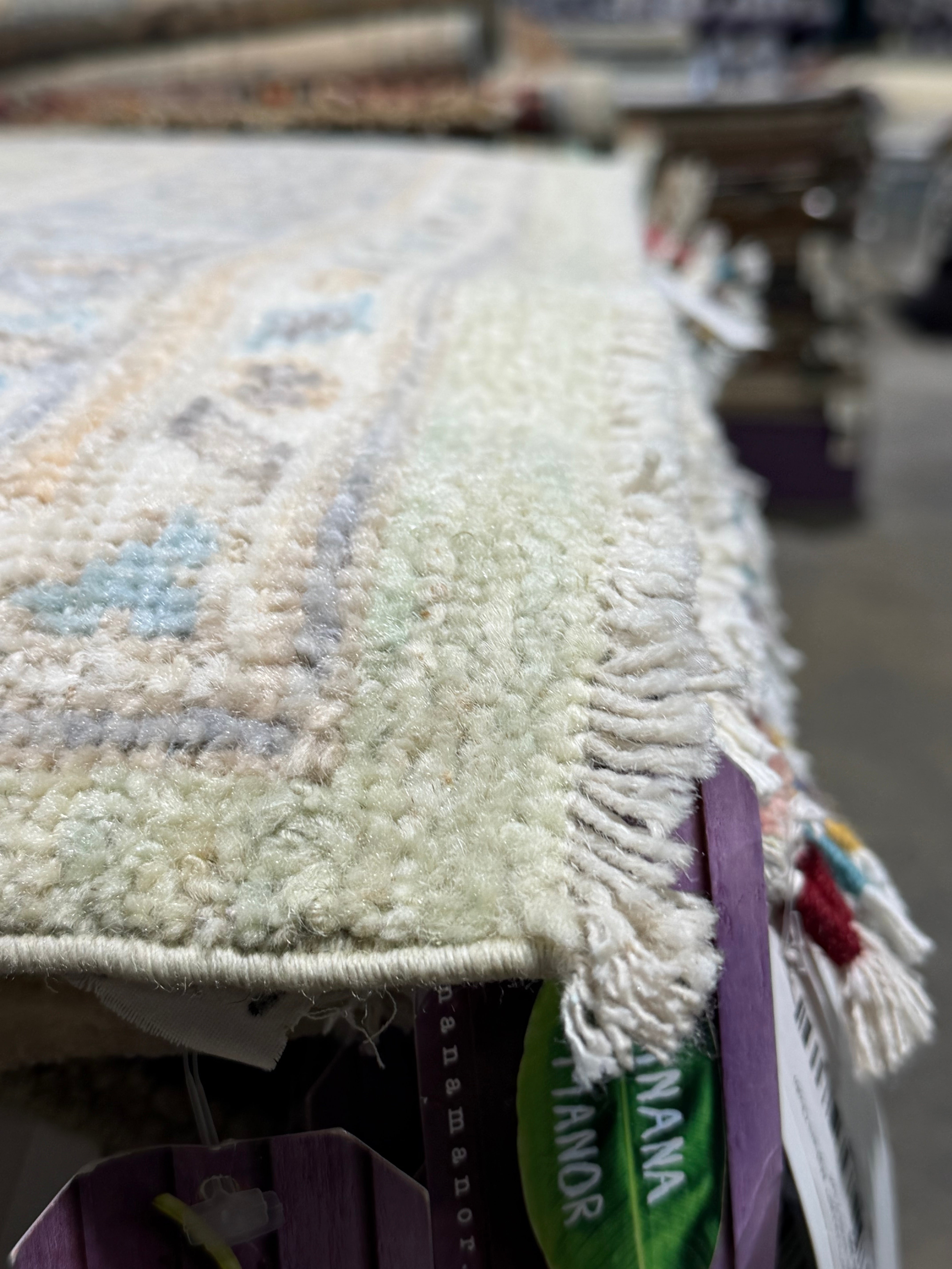 Yvette 3.1x4.11 Green and Blue Afghani Whitewashed Oushak