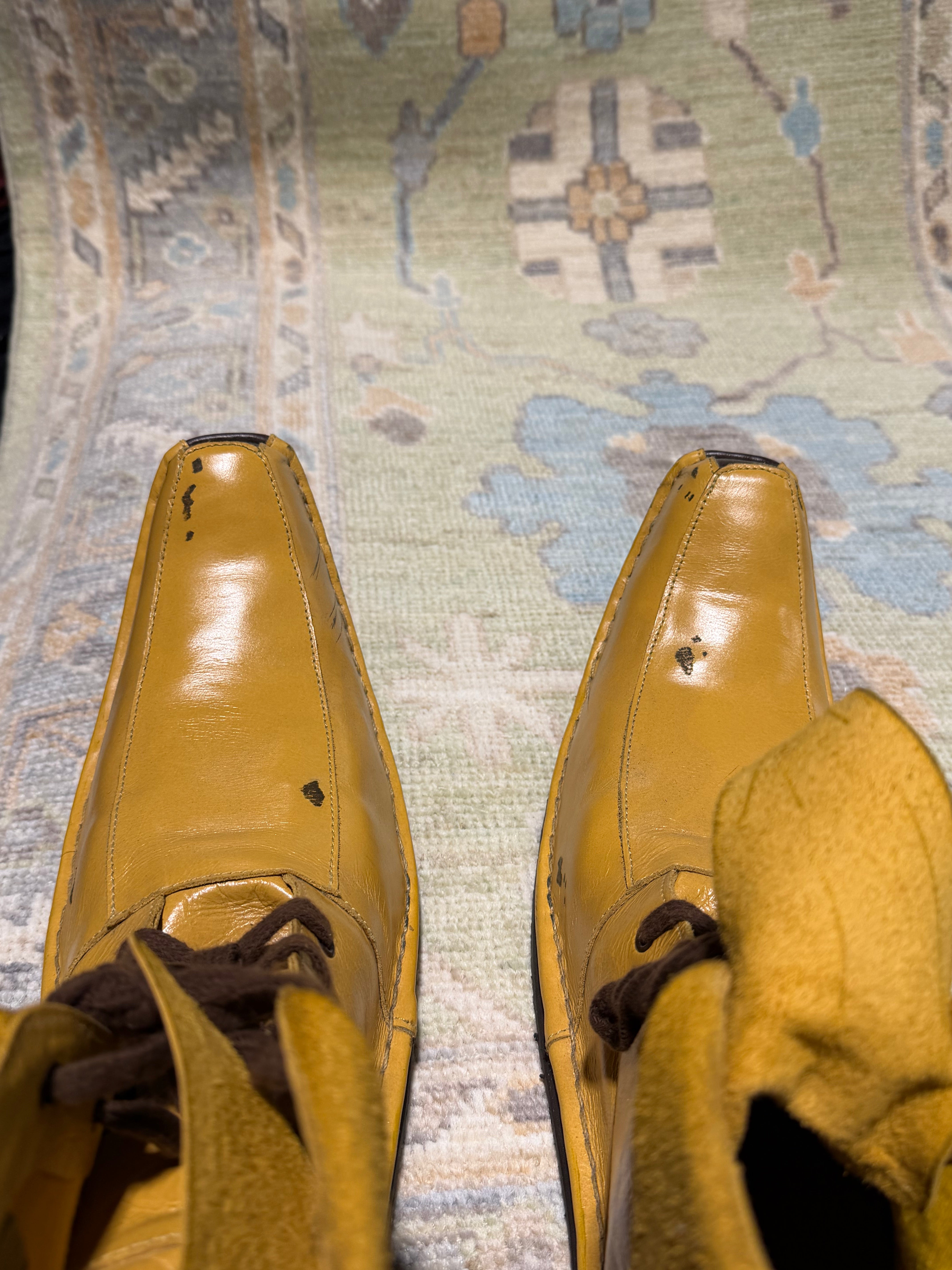 Yvette 3.1x4.11 Green and Blue Afghani Whitewashed Oushak