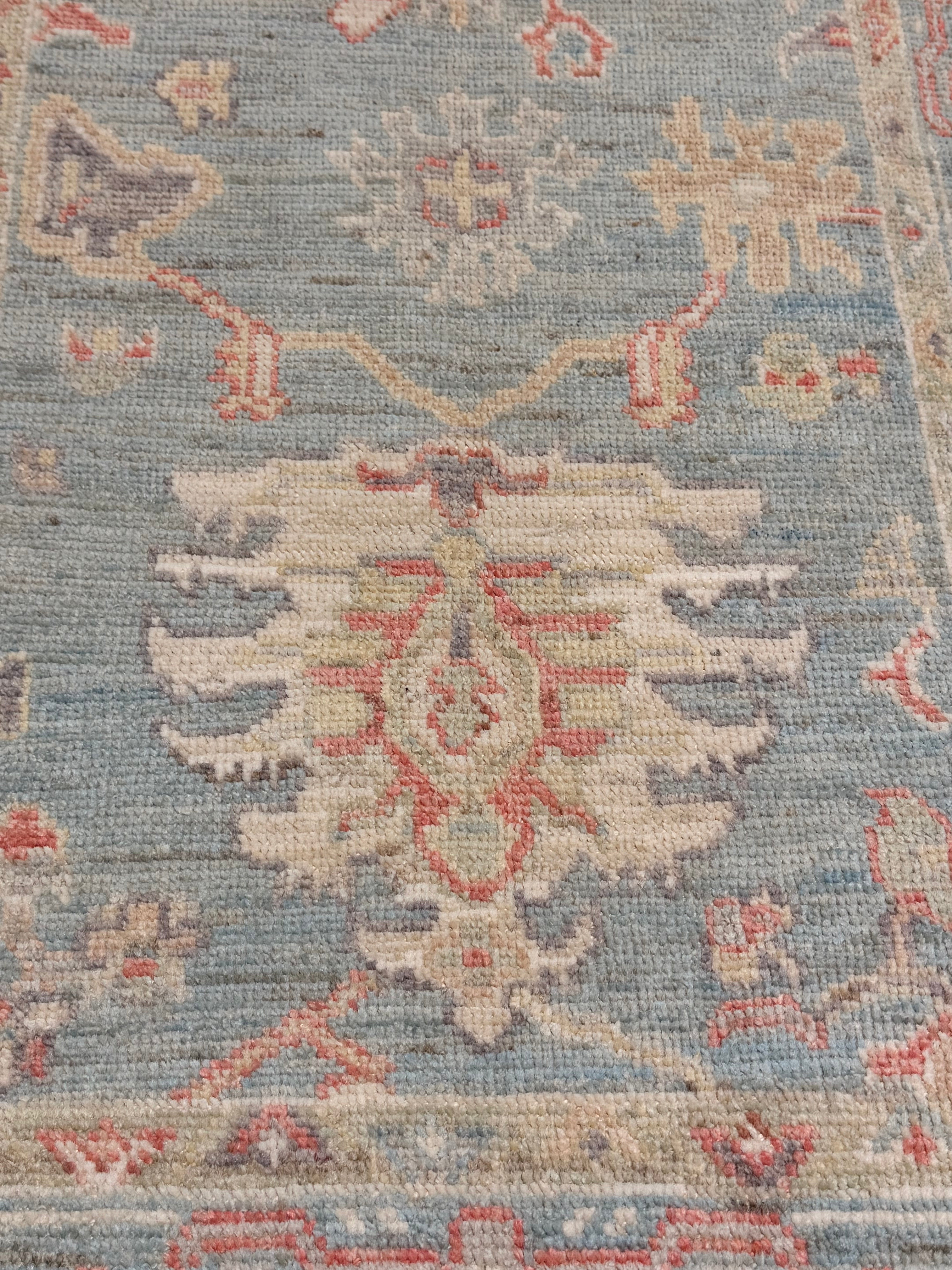 Mindy Chen 2.10x8.7 Blue Afghani Whitewashed Oushak Runner