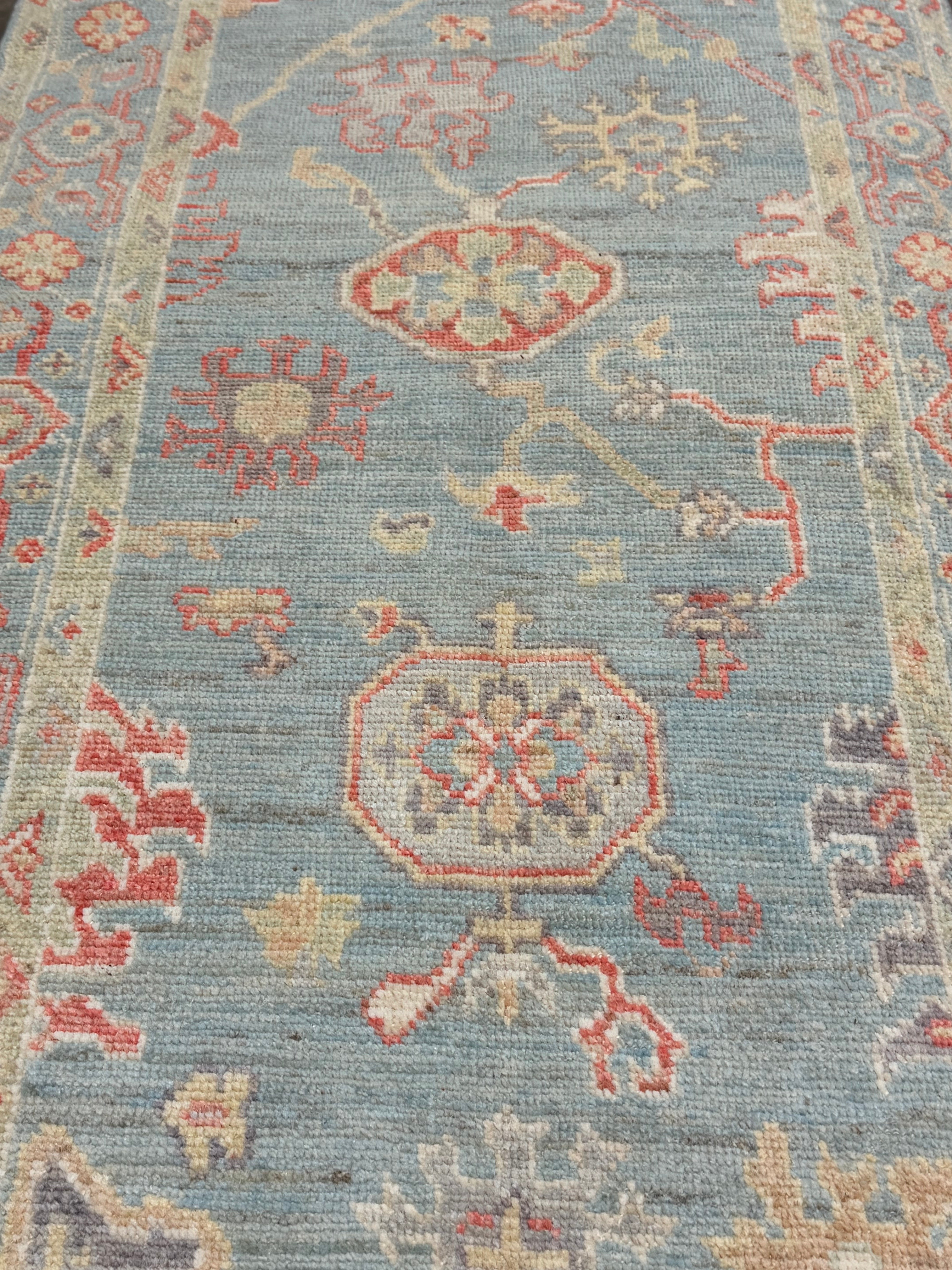 Mindy Chen 2.10x8.7 Blue Afghani Whitewashed Oushak Runner