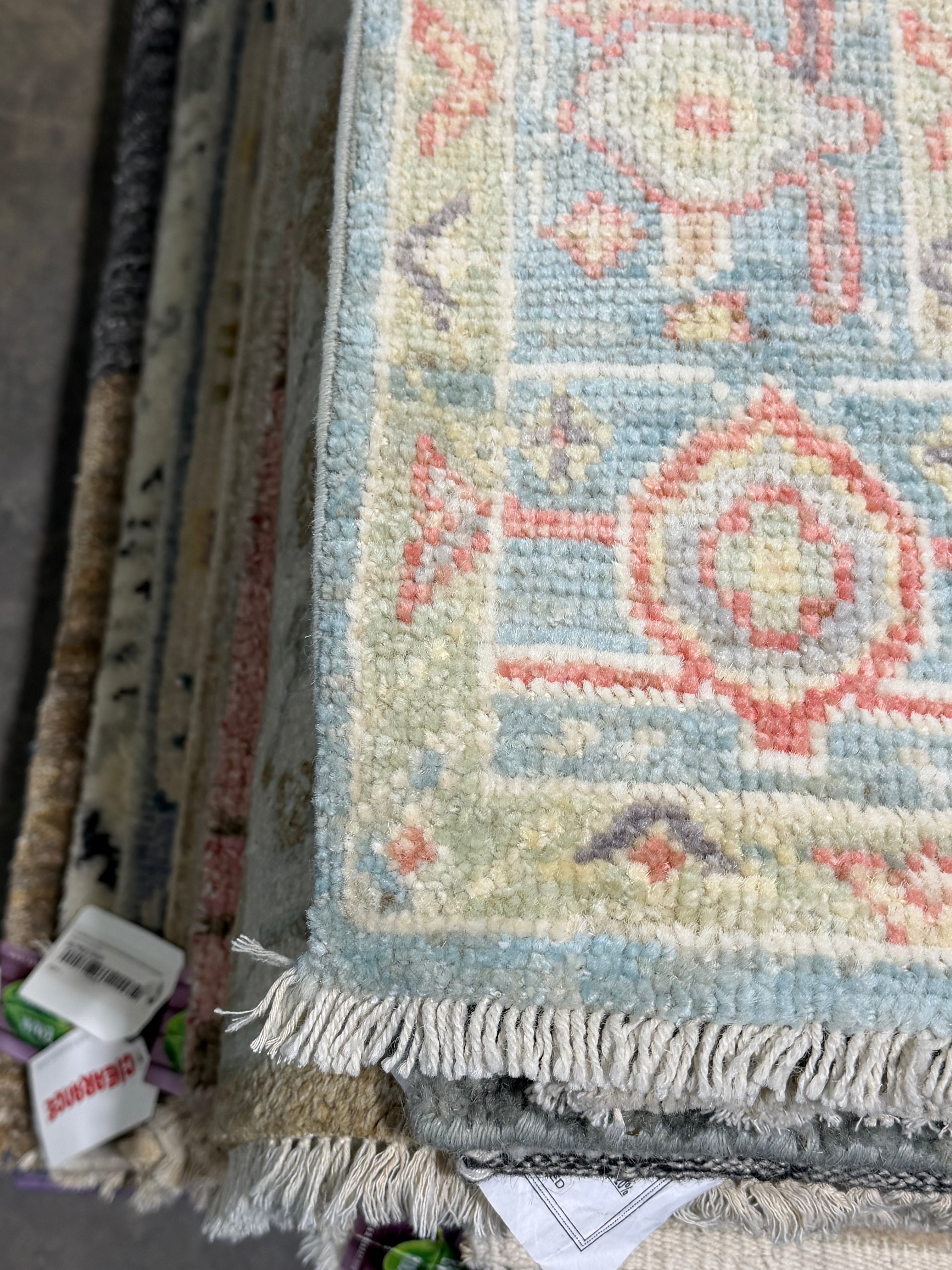 Mindy Chen 2.10x8.7 Blue Afghani Whitewashed Oushak Runner