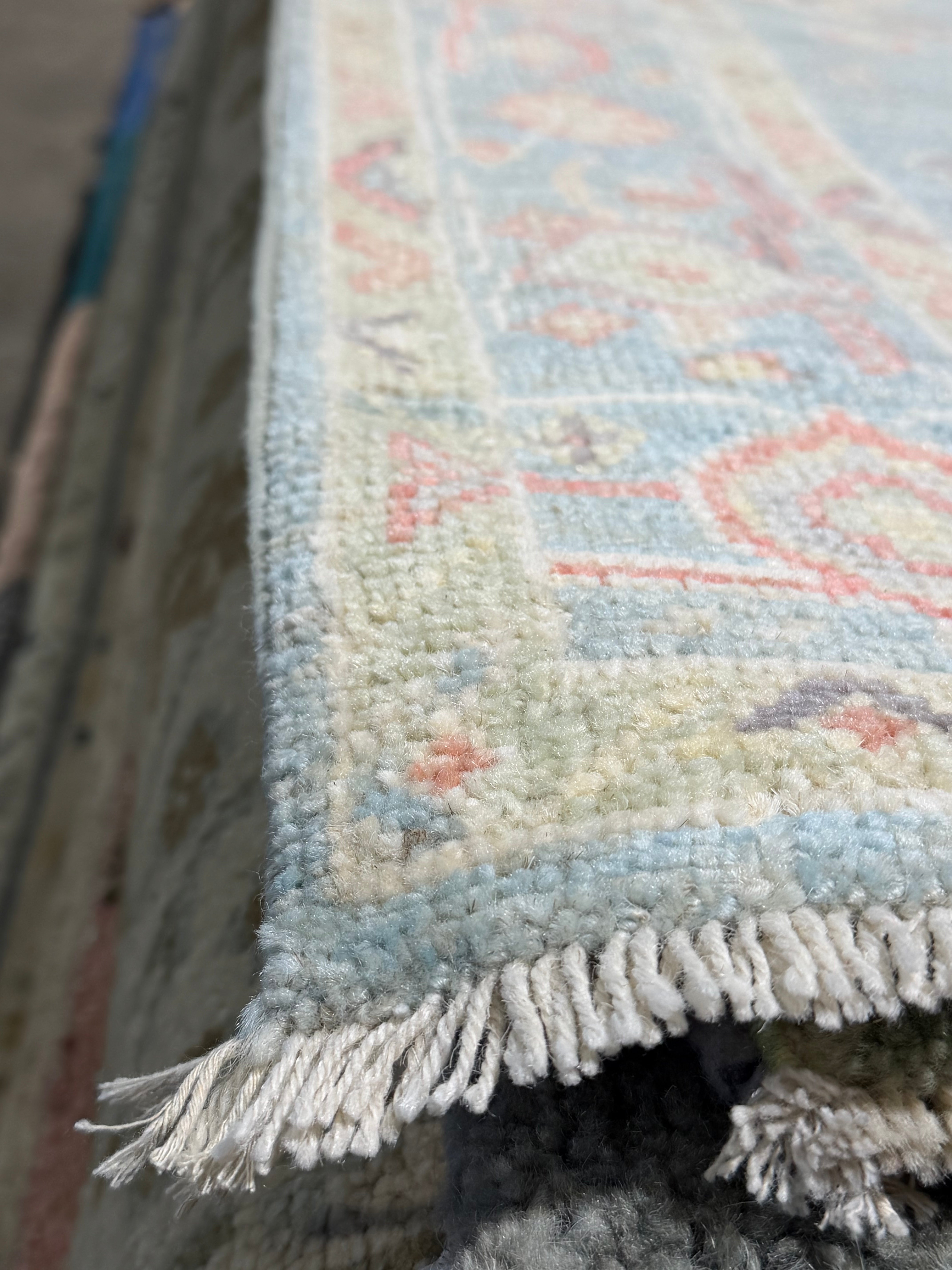 Mindy Chen 2.10x8.7 Blue Afghani Whitewashed Oushak Runner