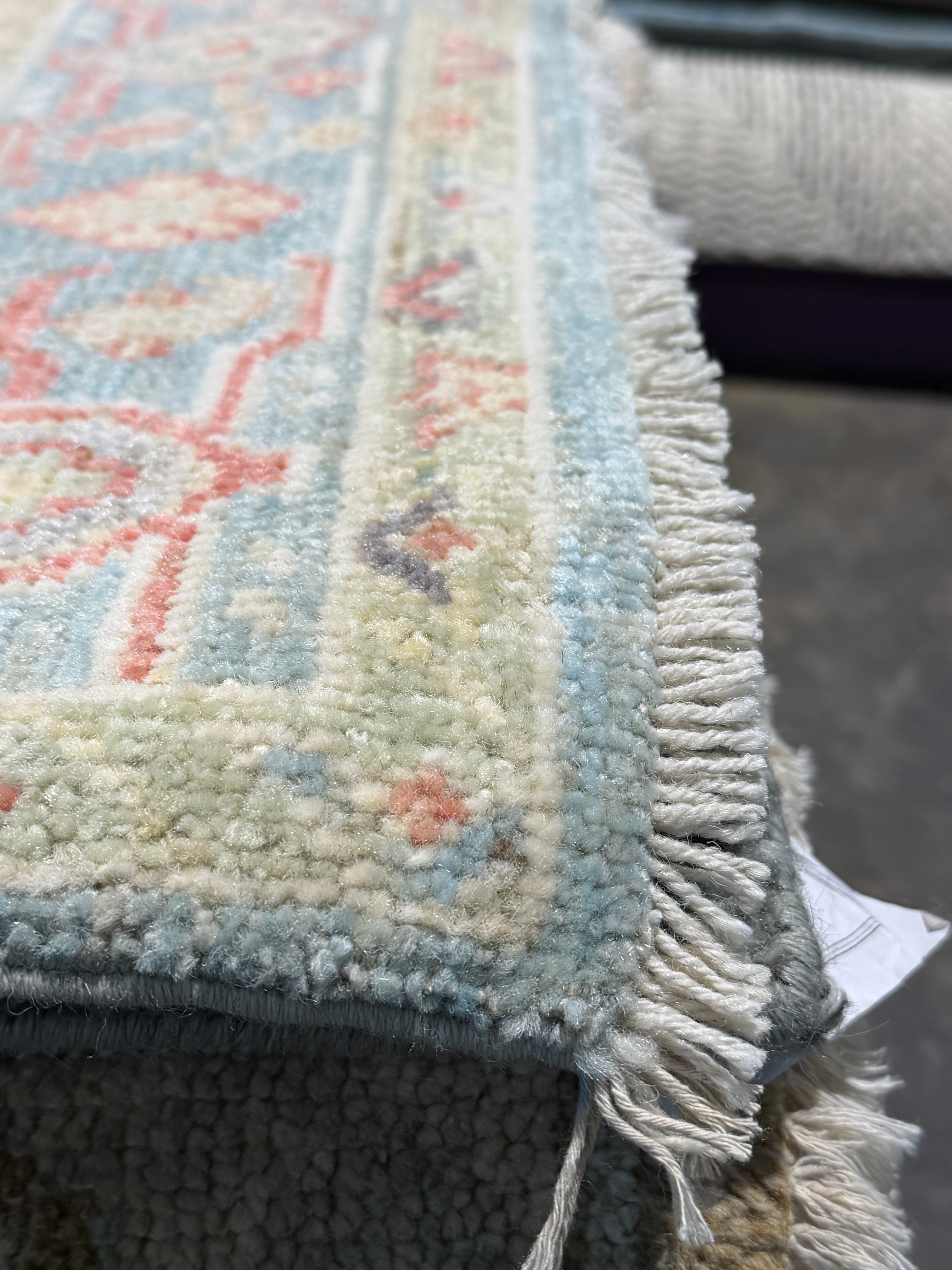 Mindy Chen 2.10x8.7 Blue Afghani Whitewashed Oushak Runner