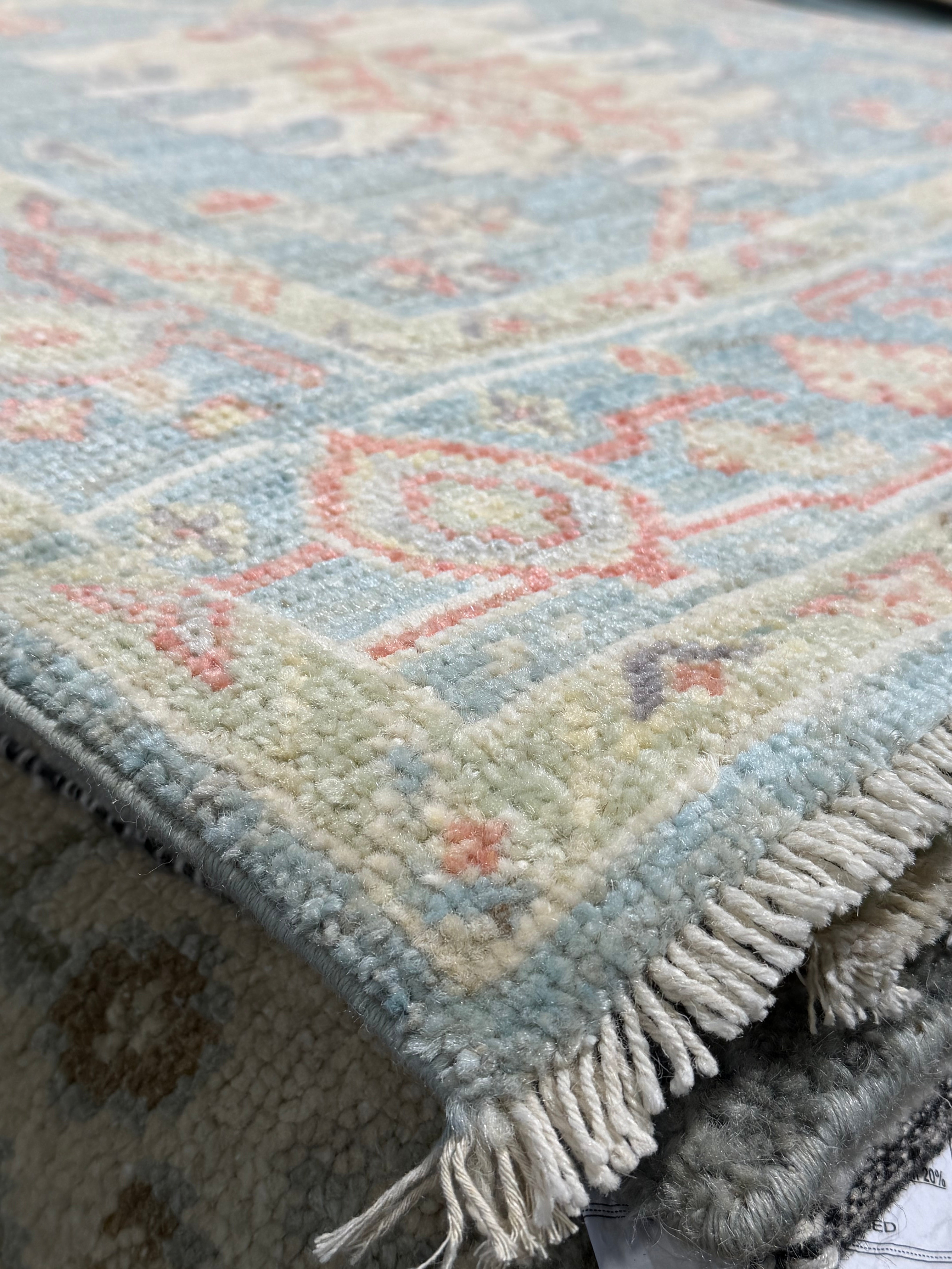 Mindy Chen 2.10x8.7 Blue Afghani Whitewashed Oushak Runner