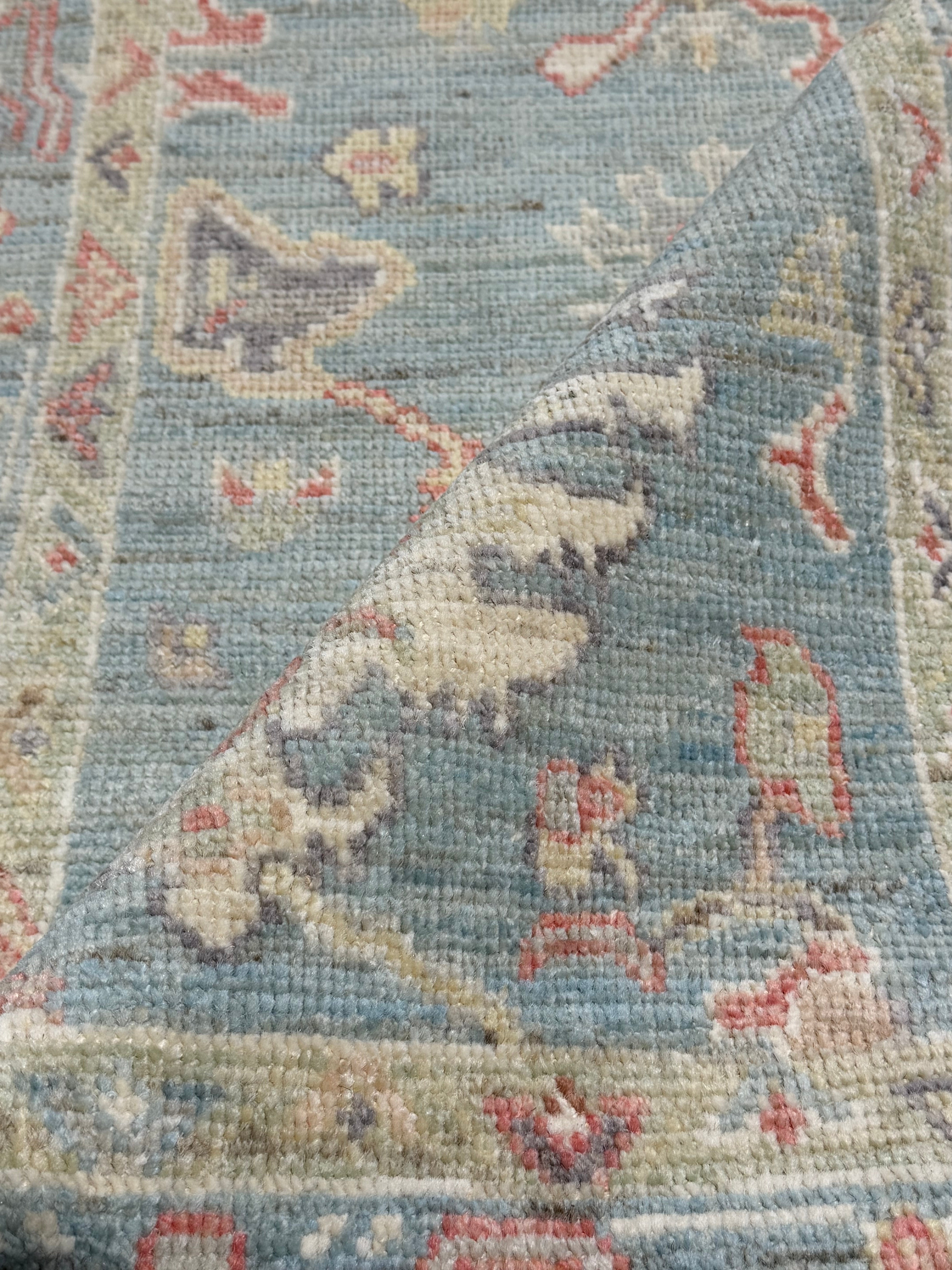Mindy Chen 2.10x8.7 Blue Afghani Whitewashed Oushak Runner