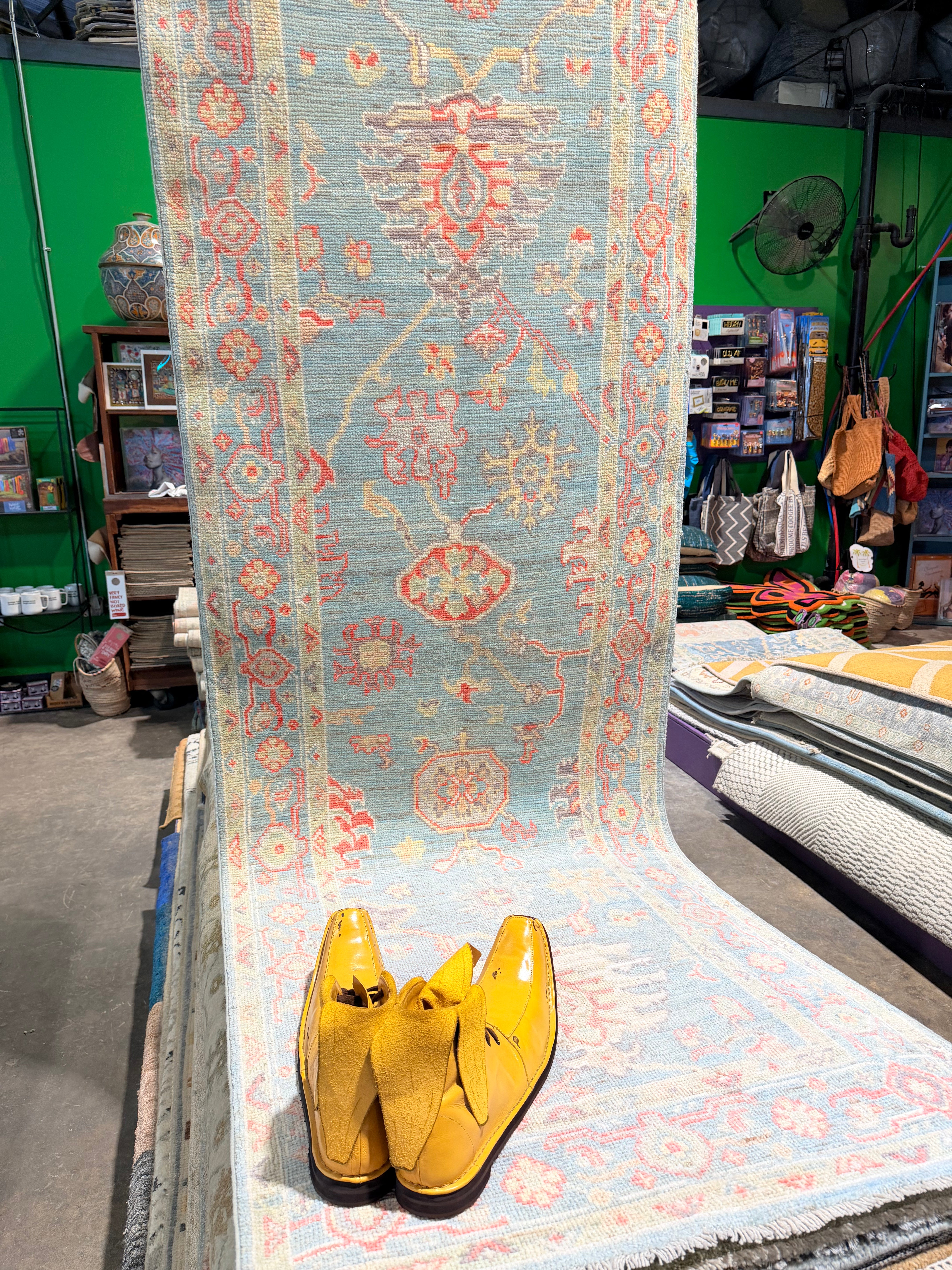 Mindy Chen 2.10x8.7 Blue Afghani Whitewashed Oushak Runner