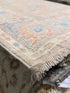 Camille Razat 2.11x8.7 Beige and Blue Afghani Whitewashed Oushak Runner