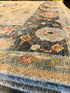 Laura Tesoro 8x10 Beige and Charcoal Hand-Knotted Oushak Rug