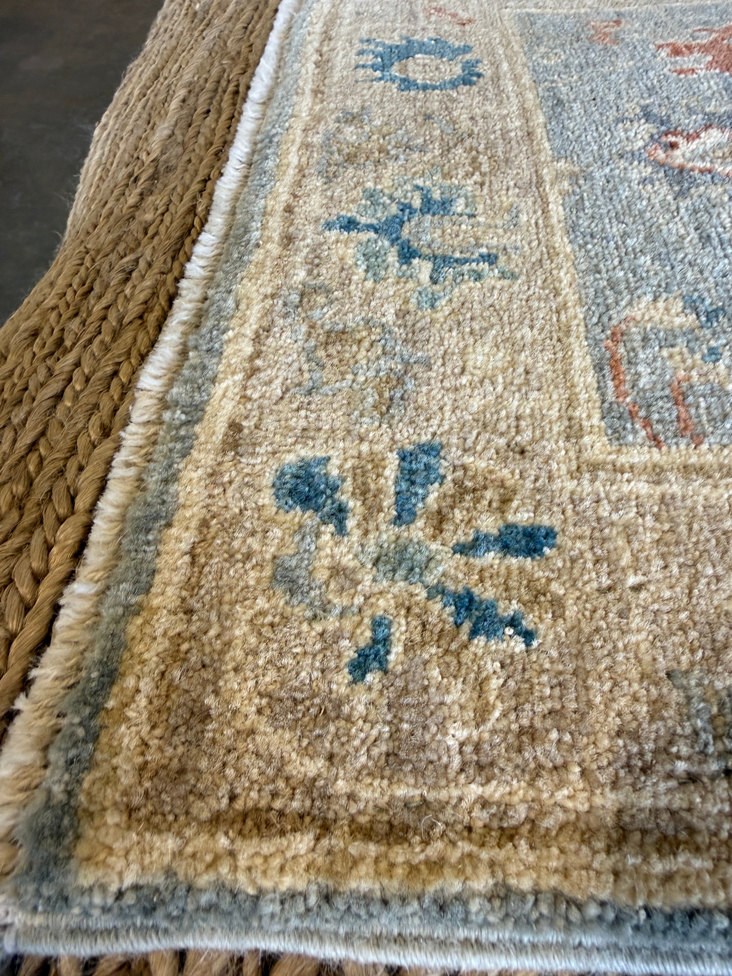 Kate Lanier 2x2.11 Blue Afghani Whitewashed Oushak