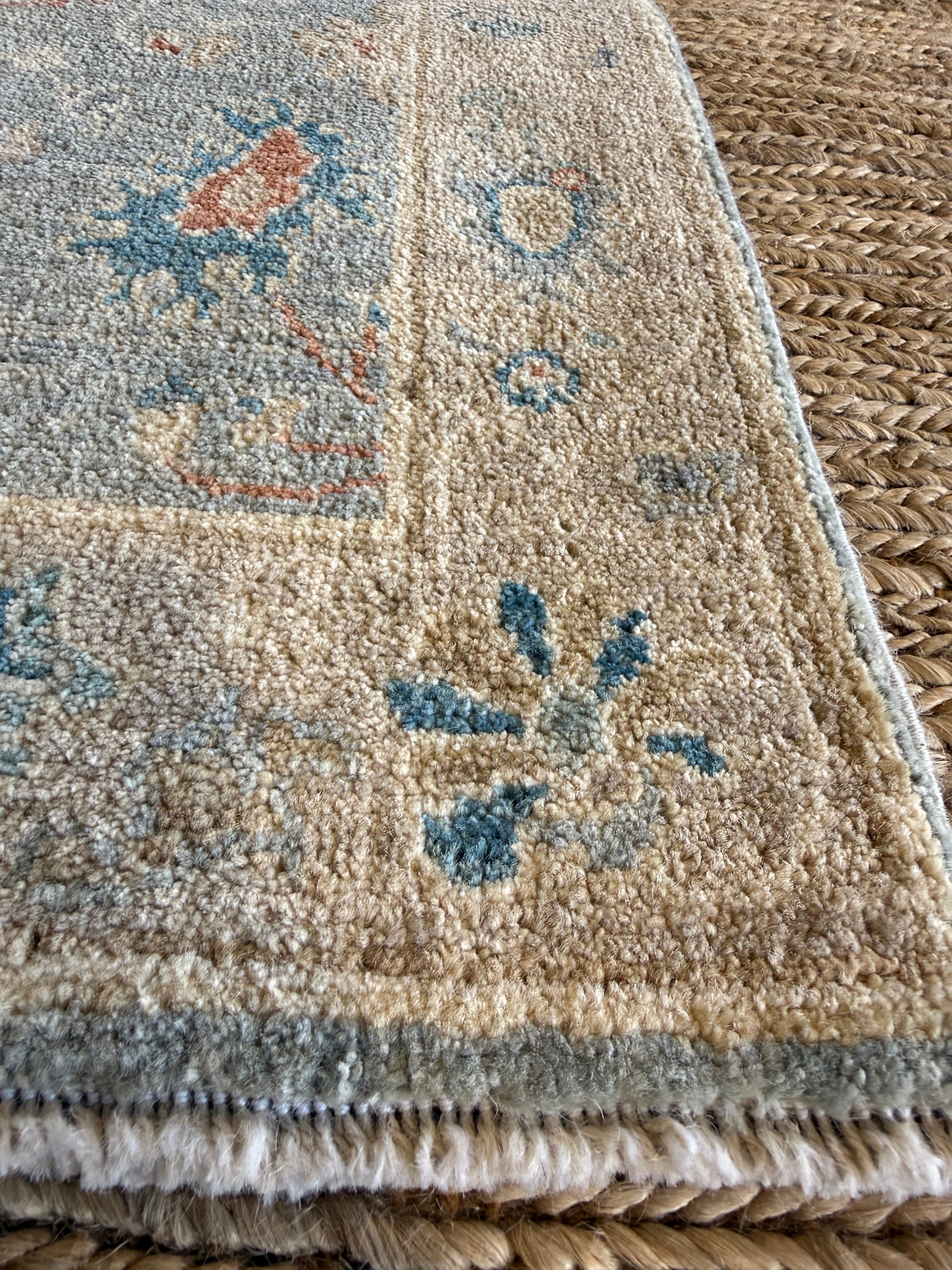 Kate Lanier 2x2.11 Blue Afghani Whitewashed Oushak