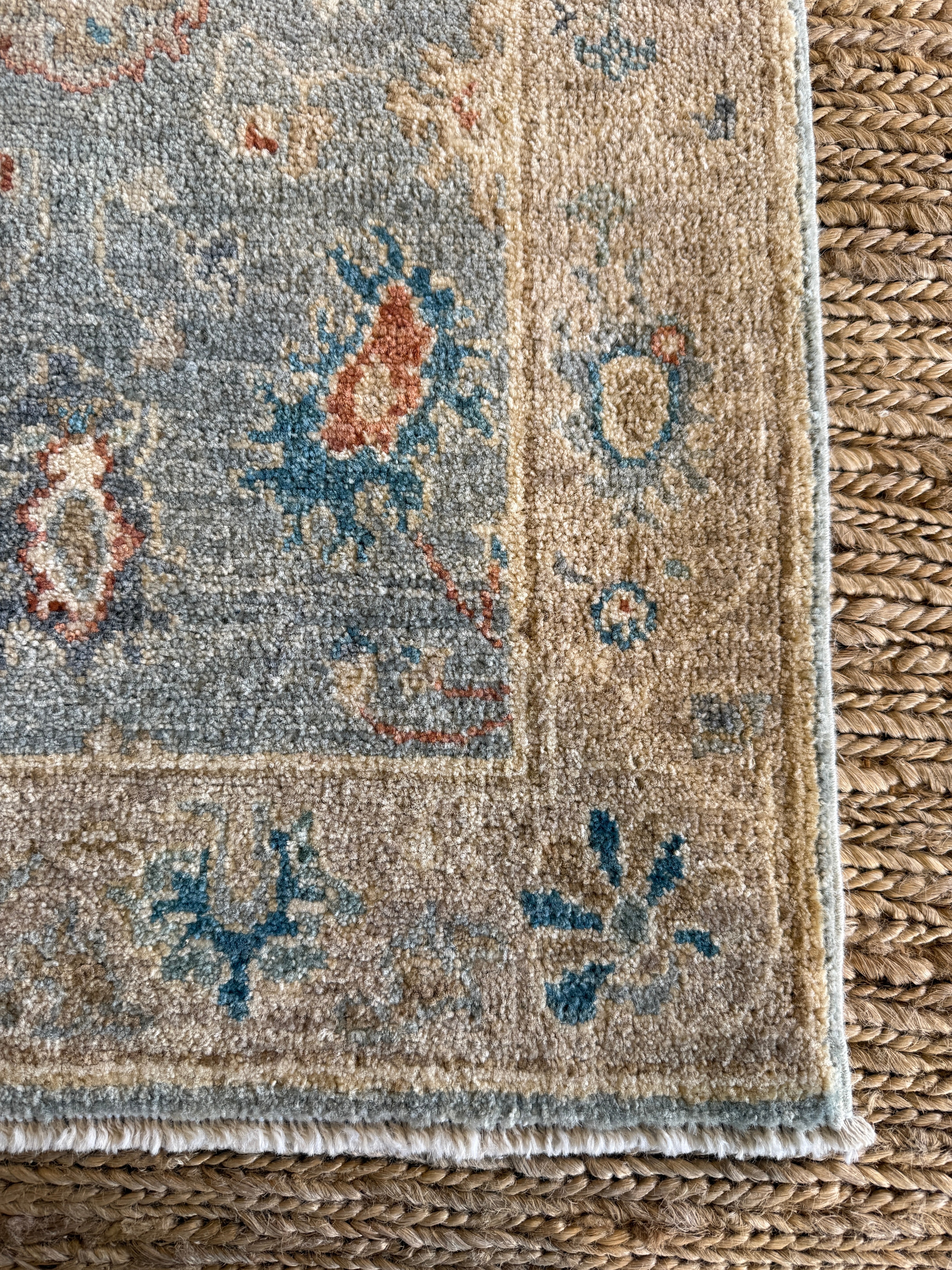 Kate Lanier 2x2.11 Blue Afghani Whitewashed Oushak