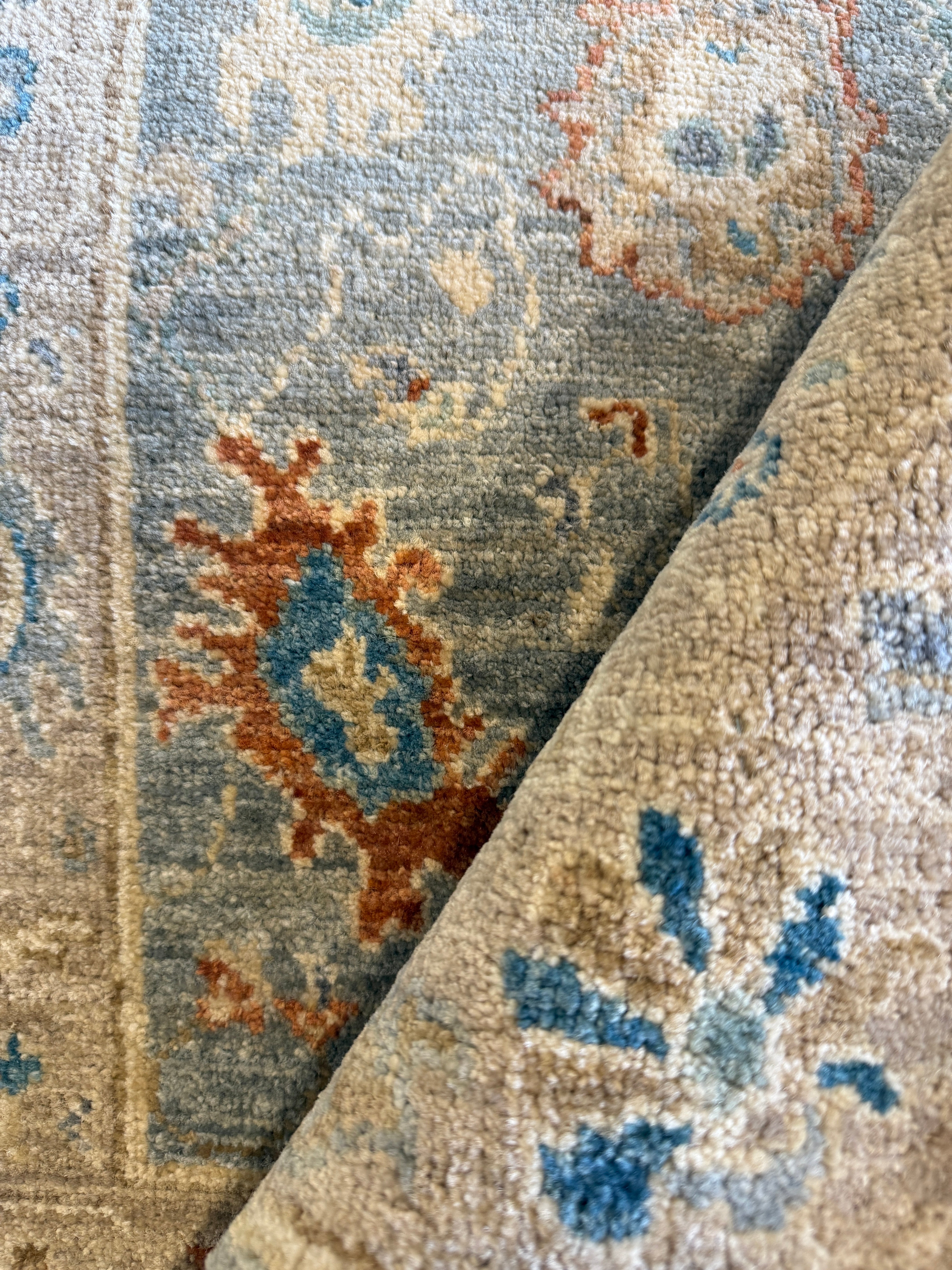 Kate Lanier 2x2.11 Blue Afghani Whitewashed Oushak