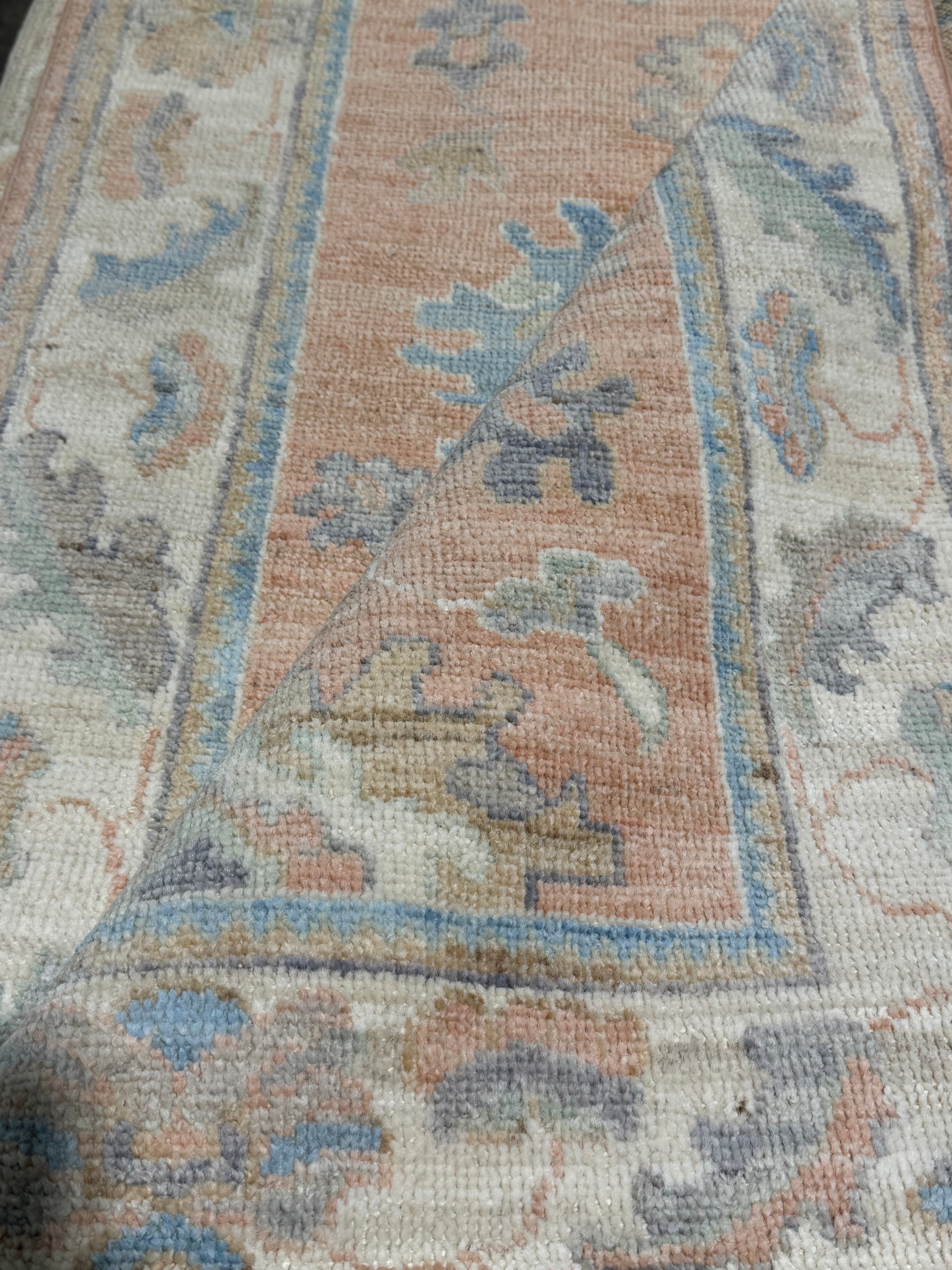 Emily Cooper 2.9x9.5 Orange Afghani Whitewashed Oushak Runner