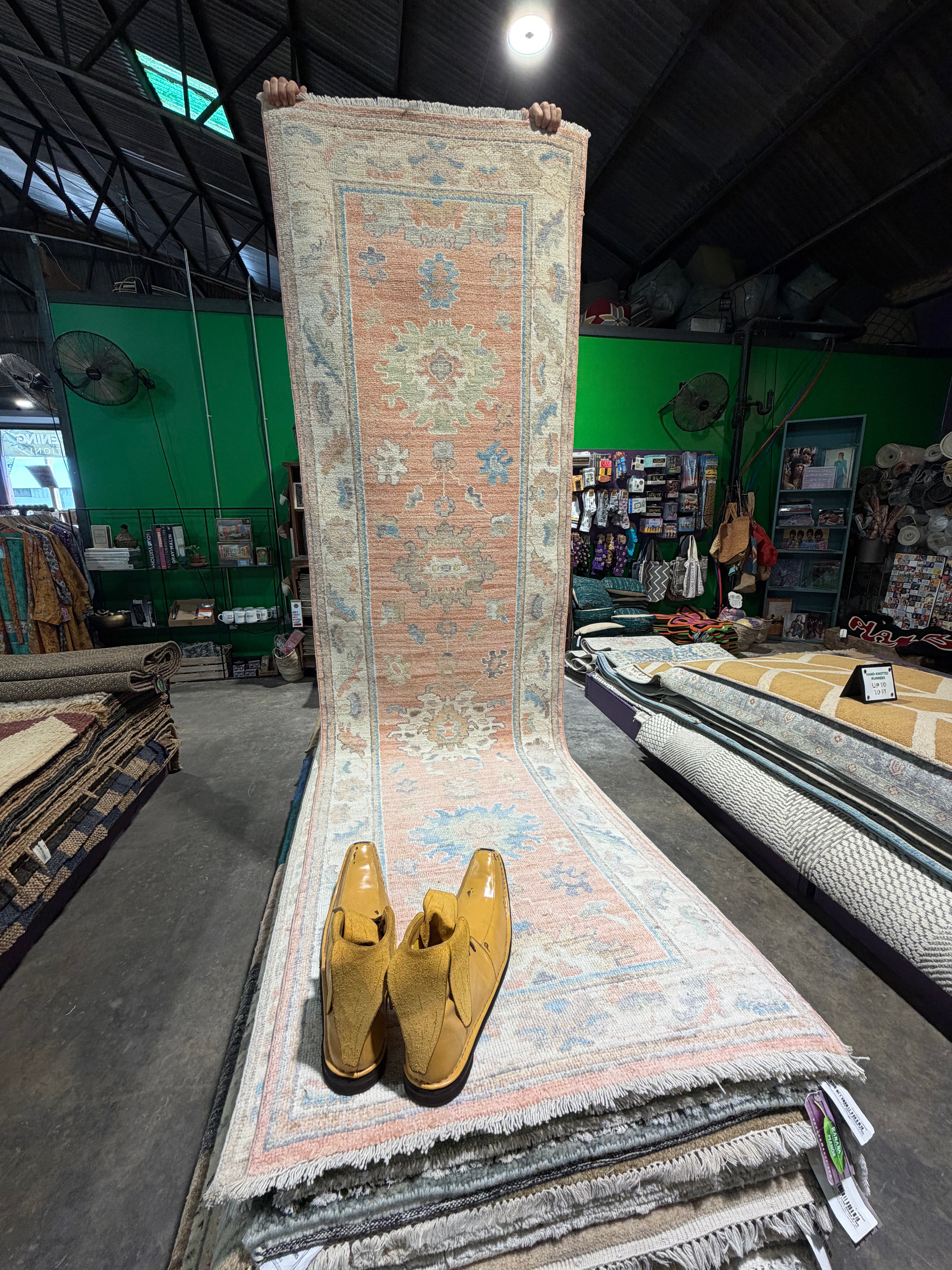 Emily Cooper 2.9x9.5 Orange Afghani Whitewashed Oushak Runner