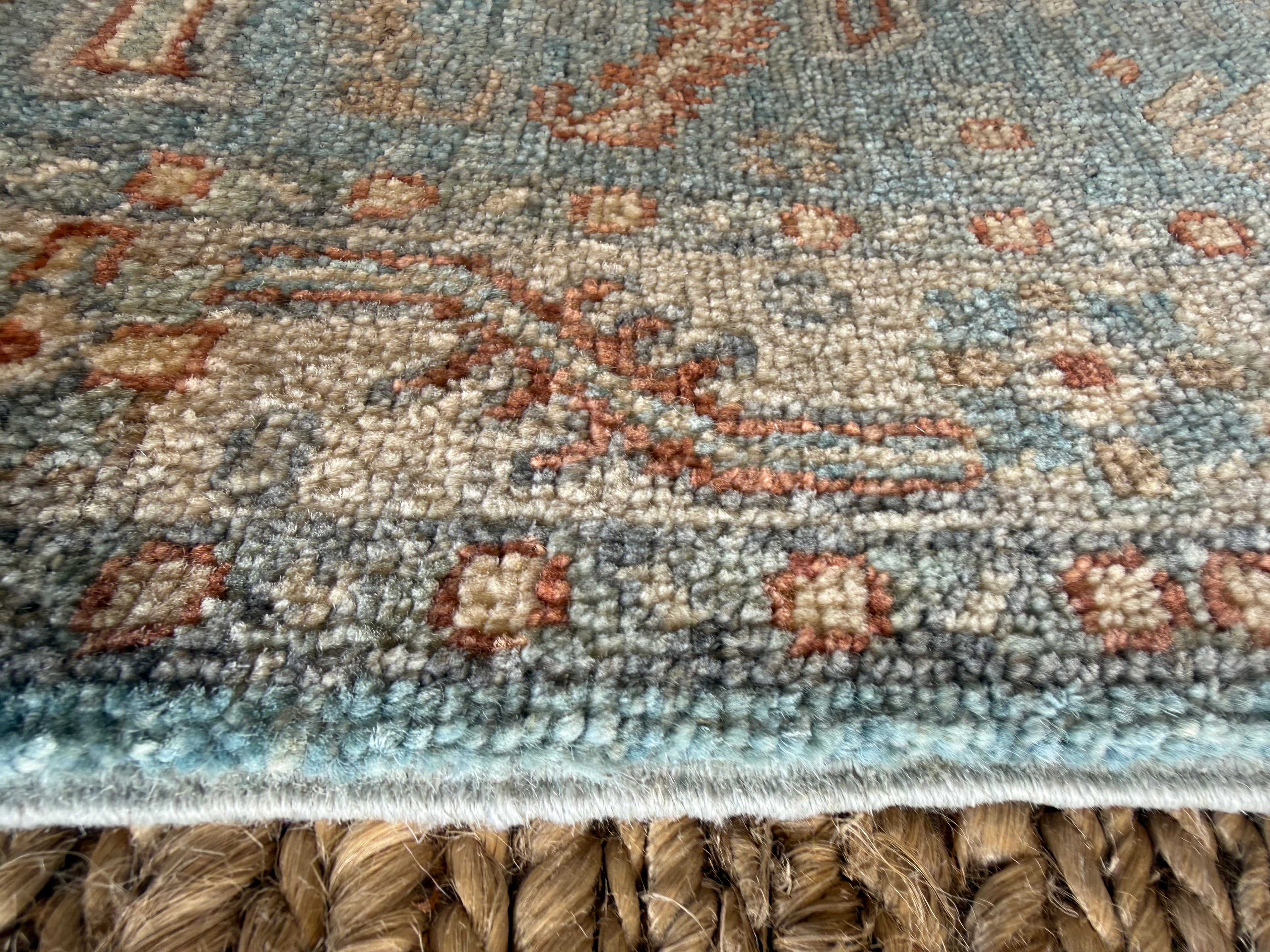 Kaitlyn Meade 2x2.11 Blue Afghani Whitewashed Oushak