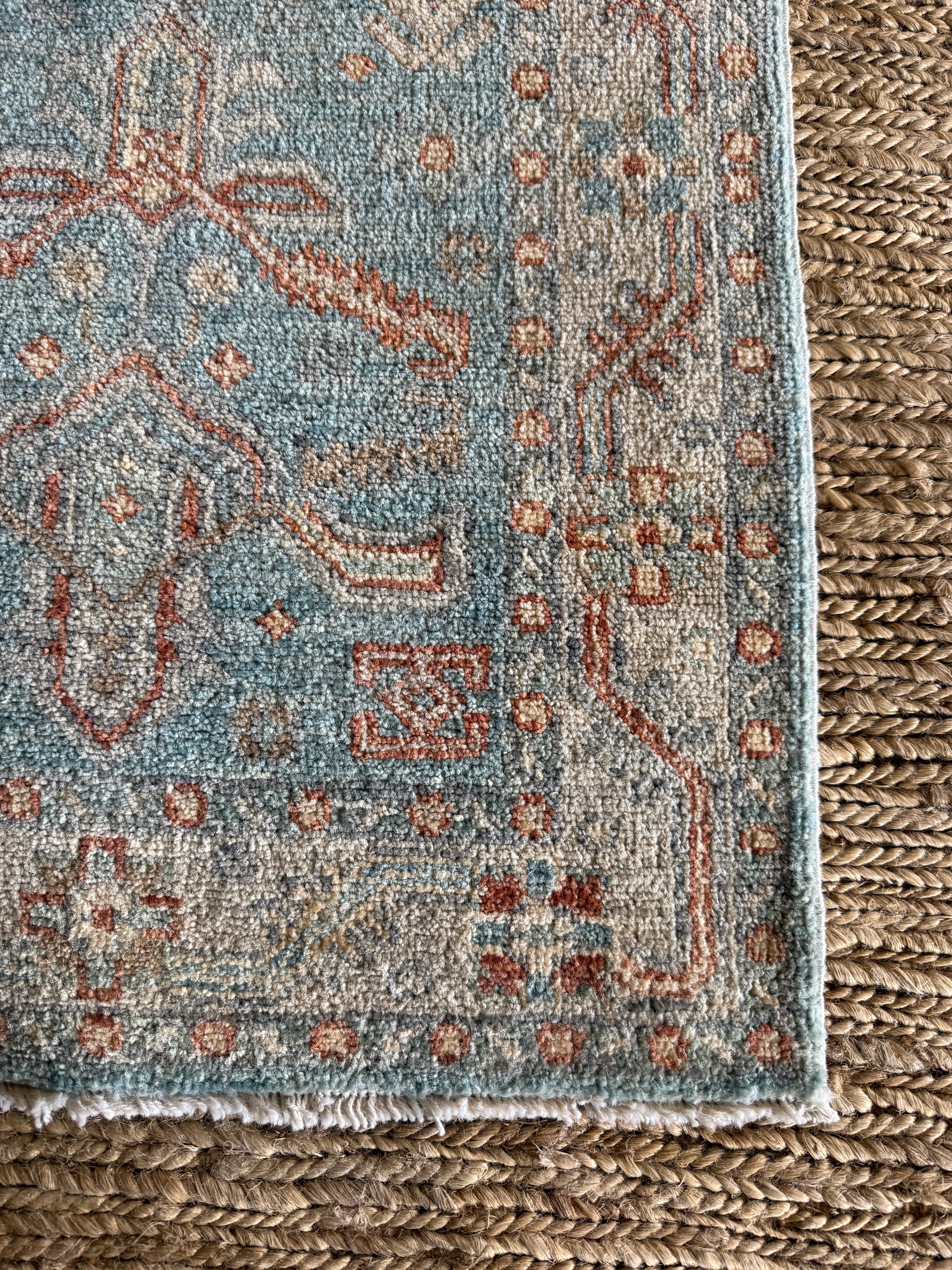 Kaitlyn Meade 2x2.11 Blue Afghani Whitewashed Oushak