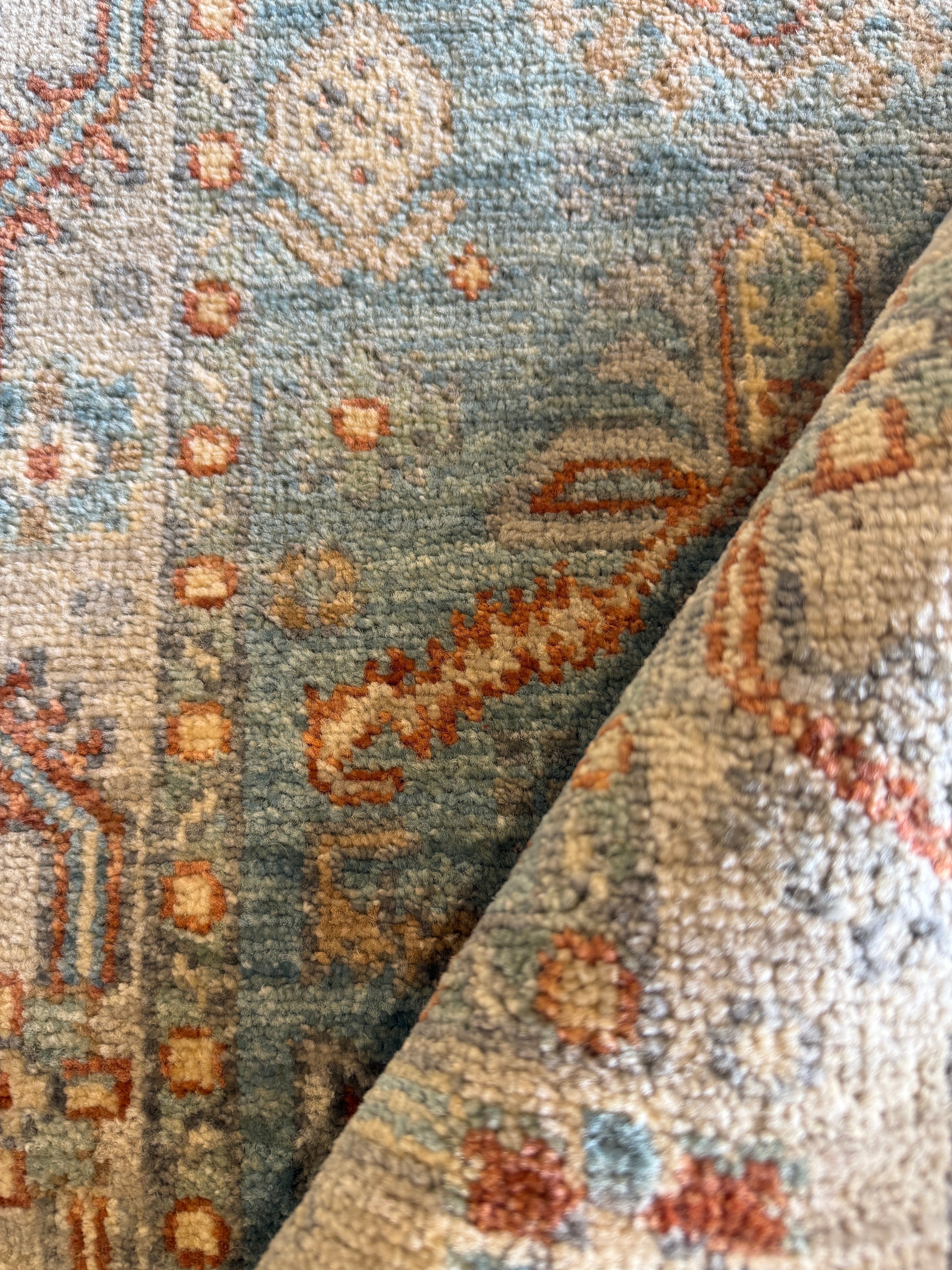 Kaitlyn Meade 2x2.11 Blue Afghani Whitewashed Oushak