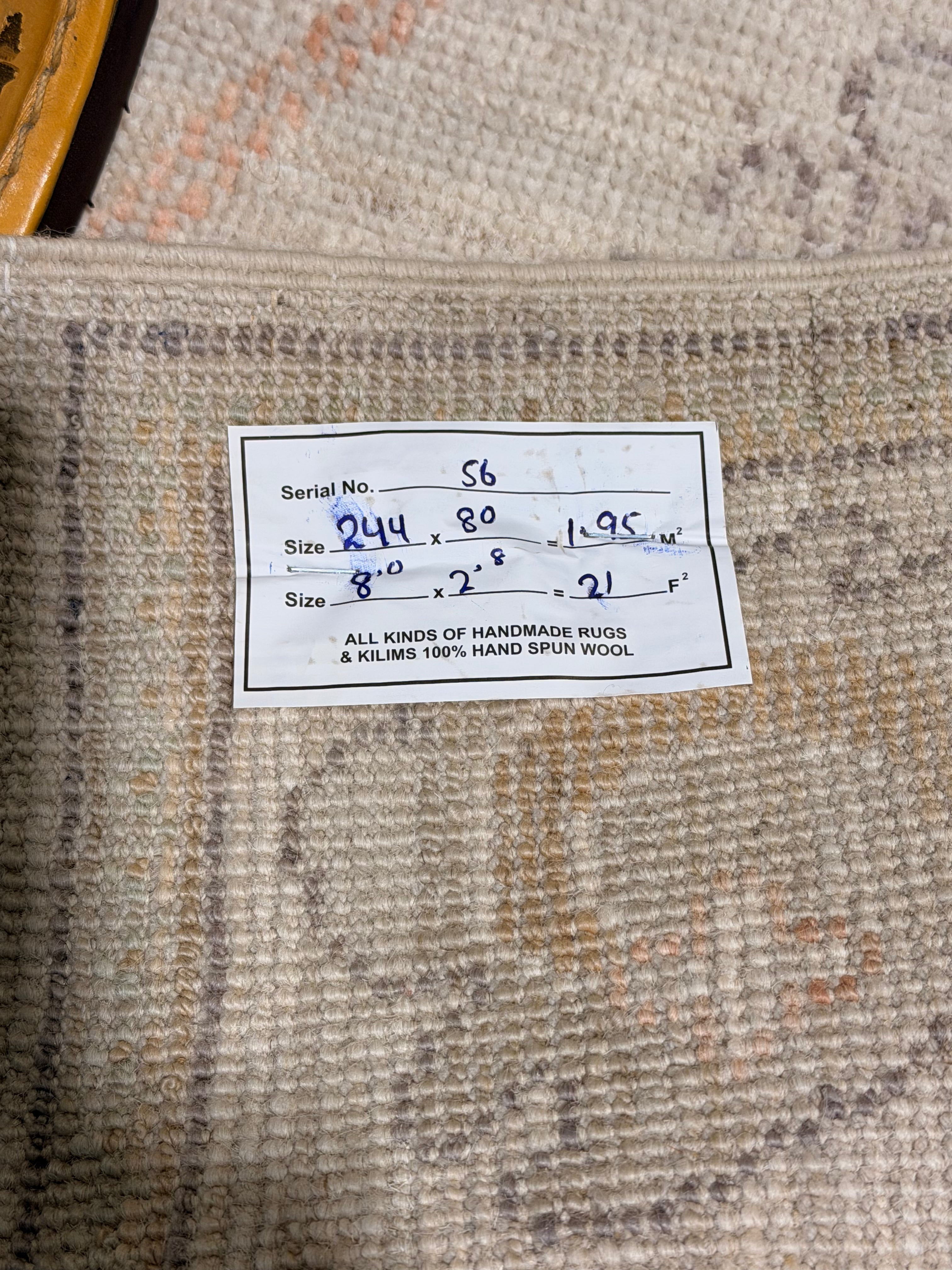 Alexandra 2.8x8 Multicolor Afghani Whitewashed Oushak Runner