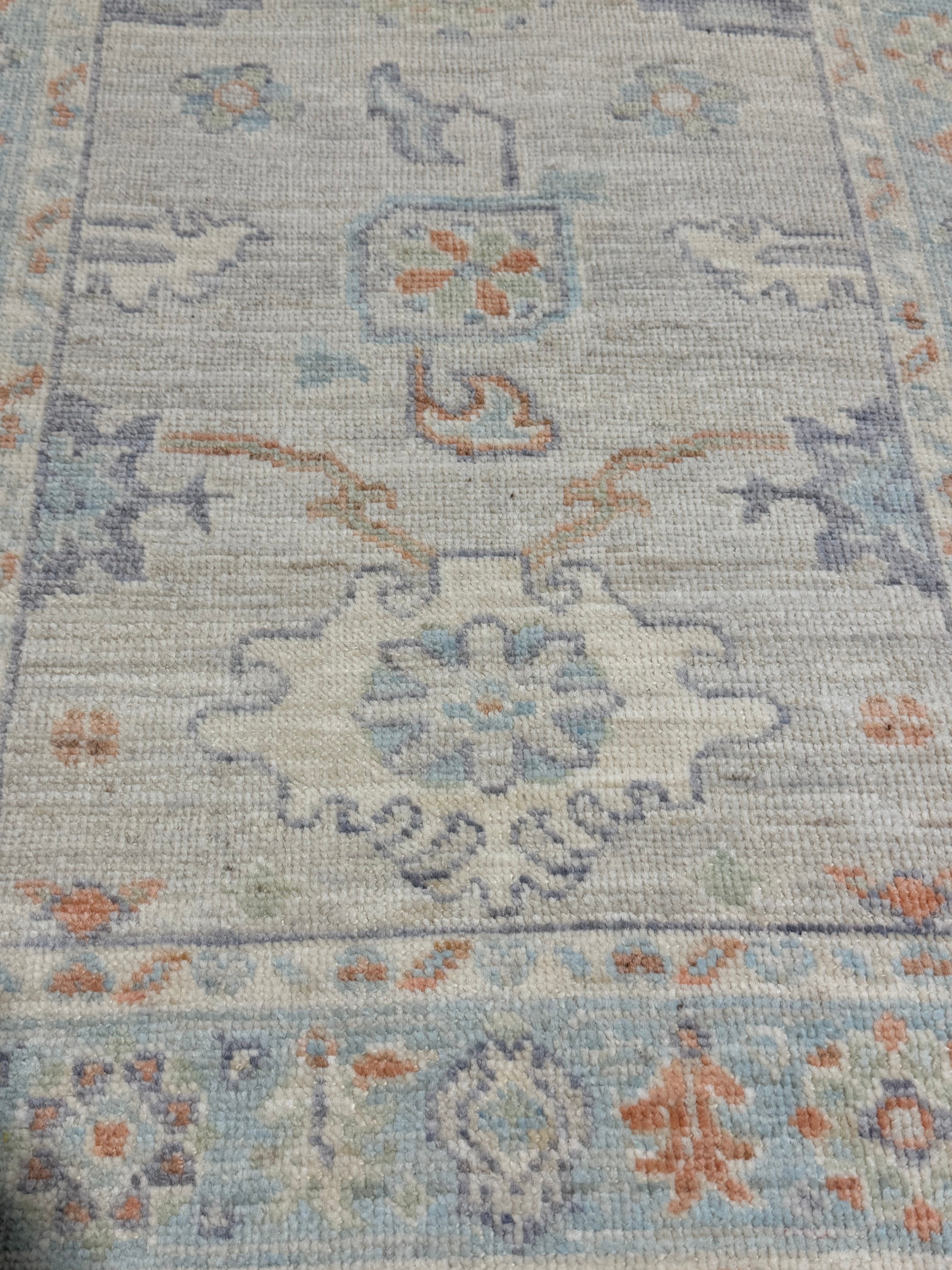 Sofia Sideris 2.11x8.2 Blue Afghani Whitewashed Oushak Runner