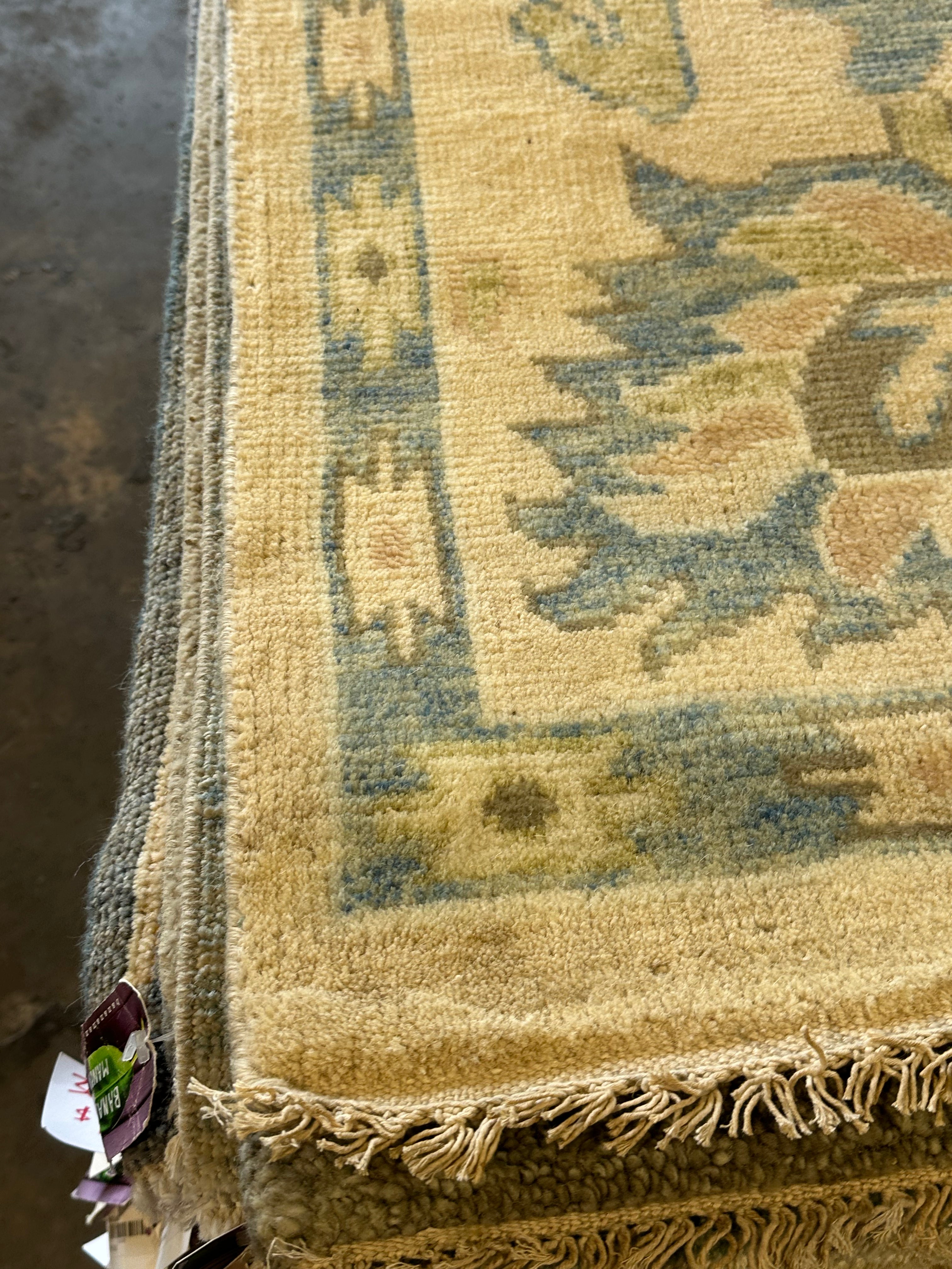 Megan McGinnis 8x10 Cream Hand-Knotted Oushak Rug