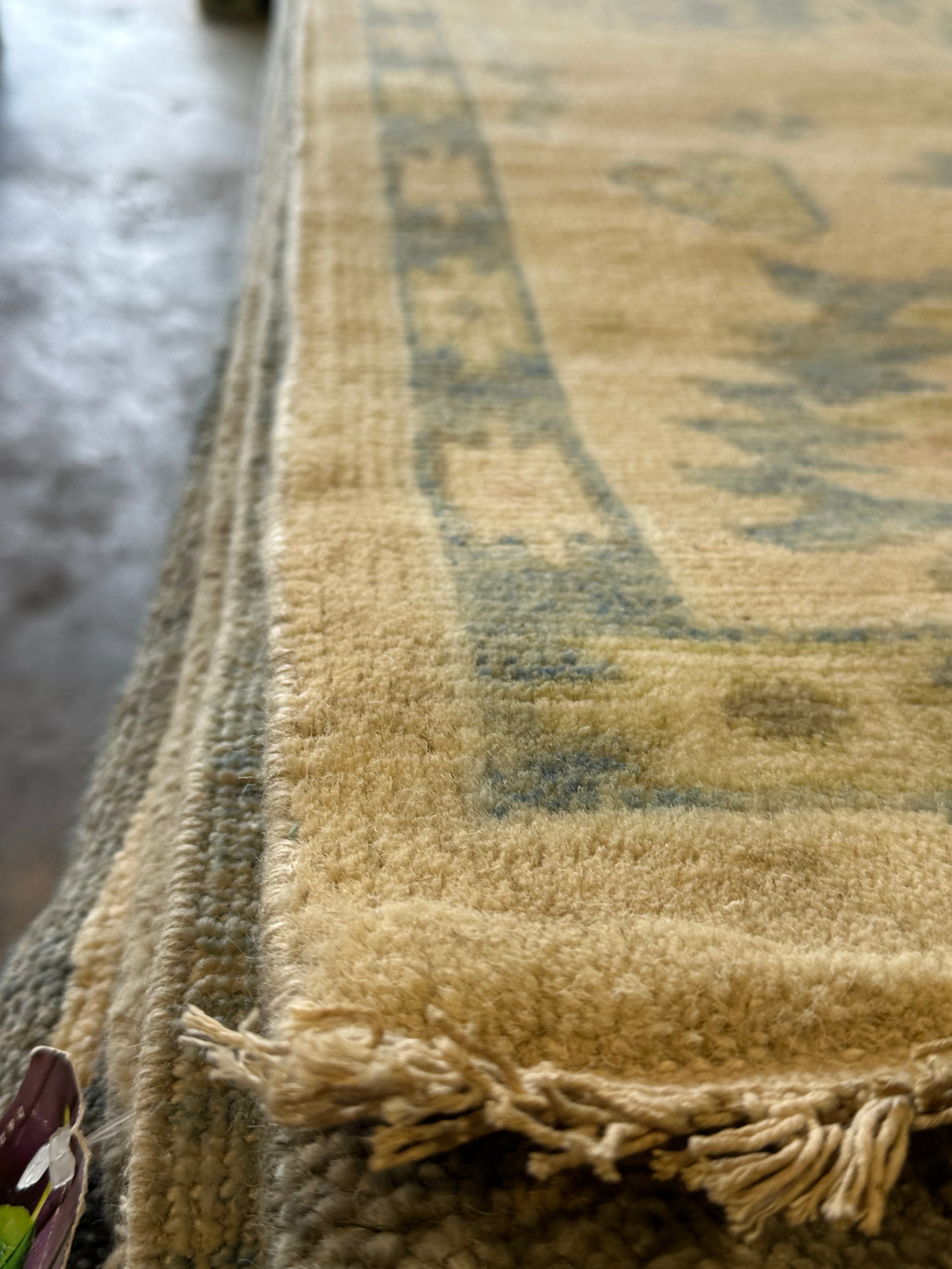 Megan McGinnis 8x10 Cream Hand-Knotted Oushak Rug