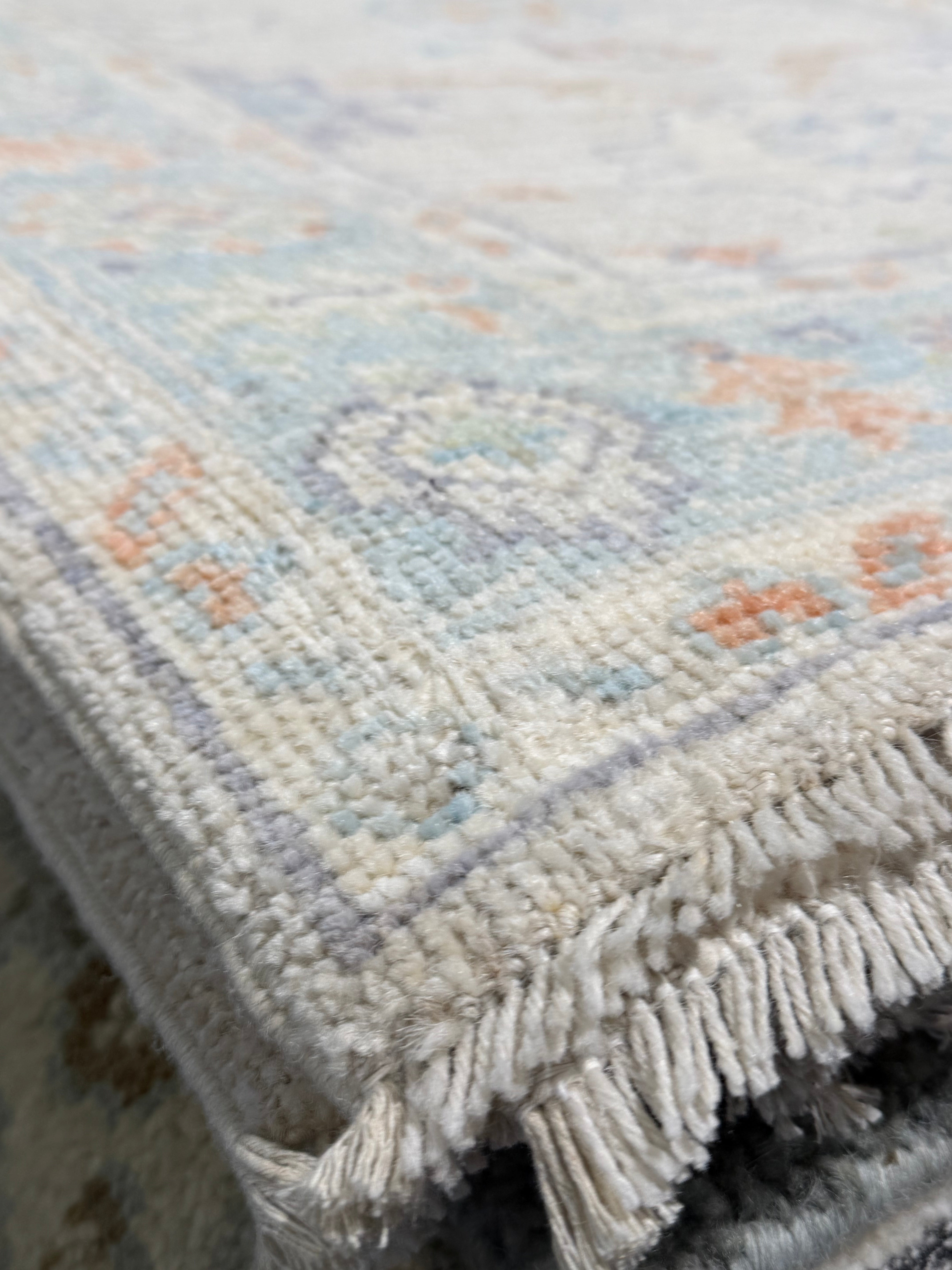 Sofia Sideris 2.11x8.2 Blue Afghani Whitewashed Oushak Runner
