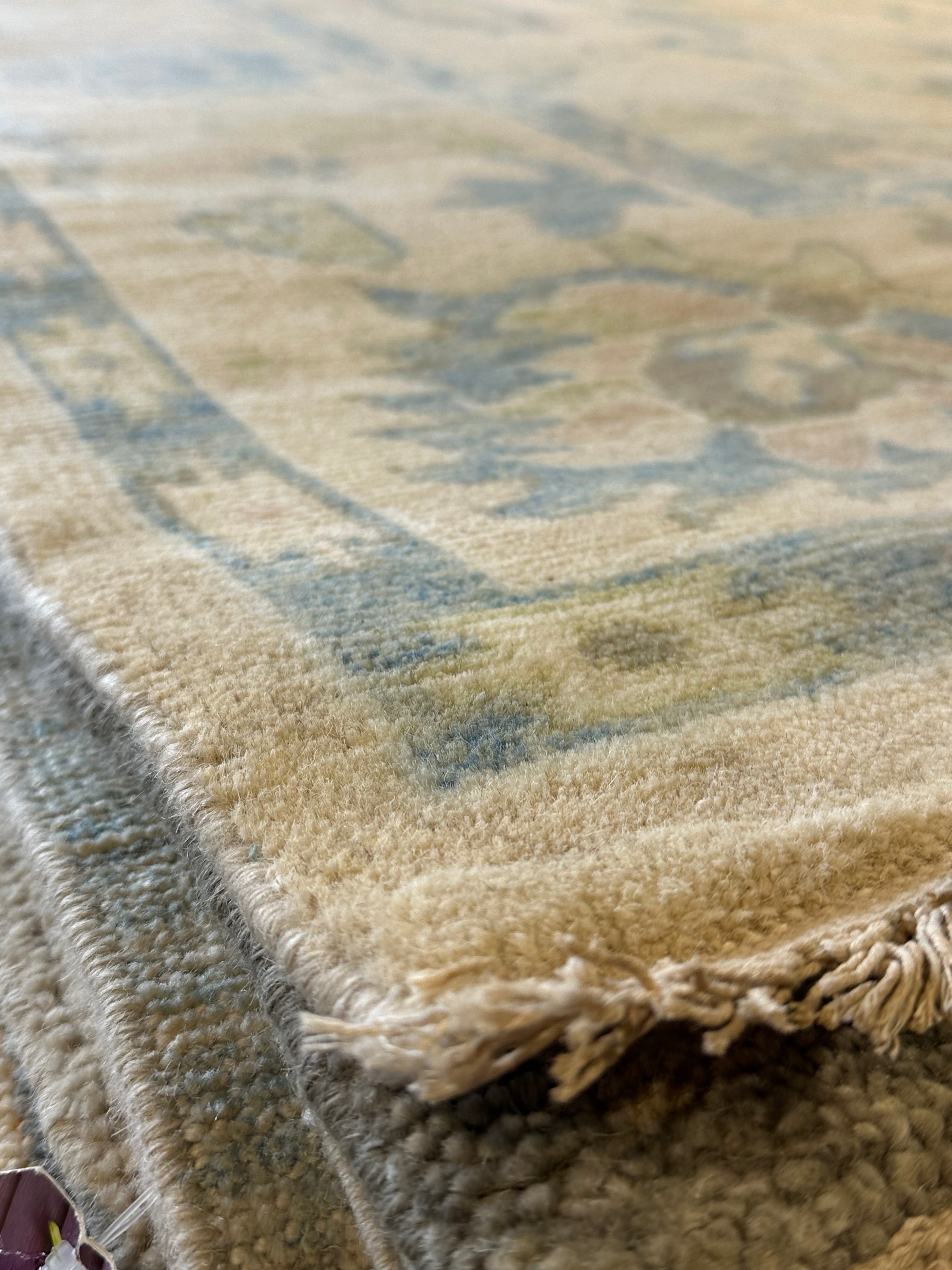 Megan McGinnis 8x10 Cream Hand-Knotted Oushak Rug