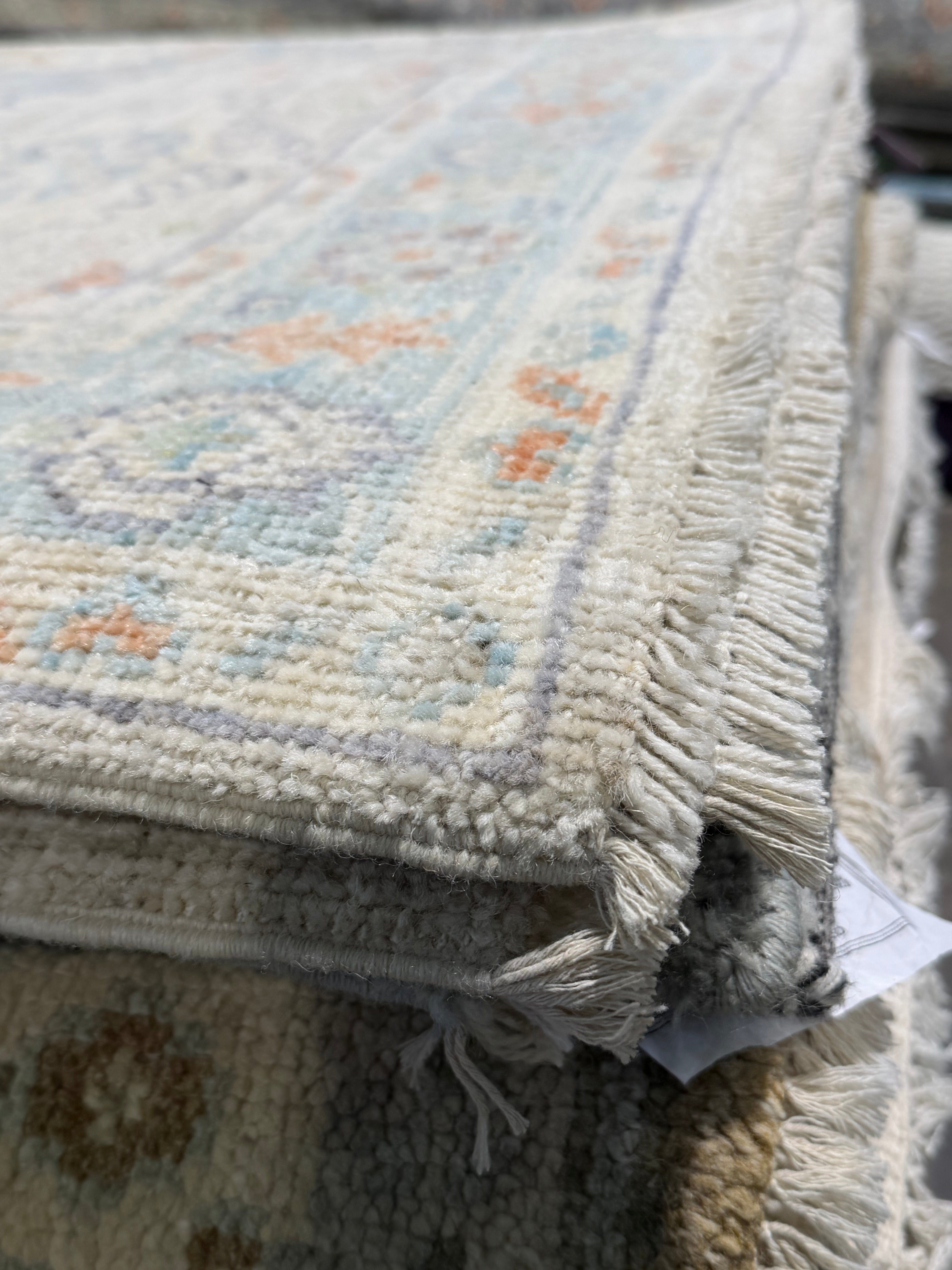 Sofia Sideris 2.11x8.2 Blue Afghani Whitewashed Oushak Runner