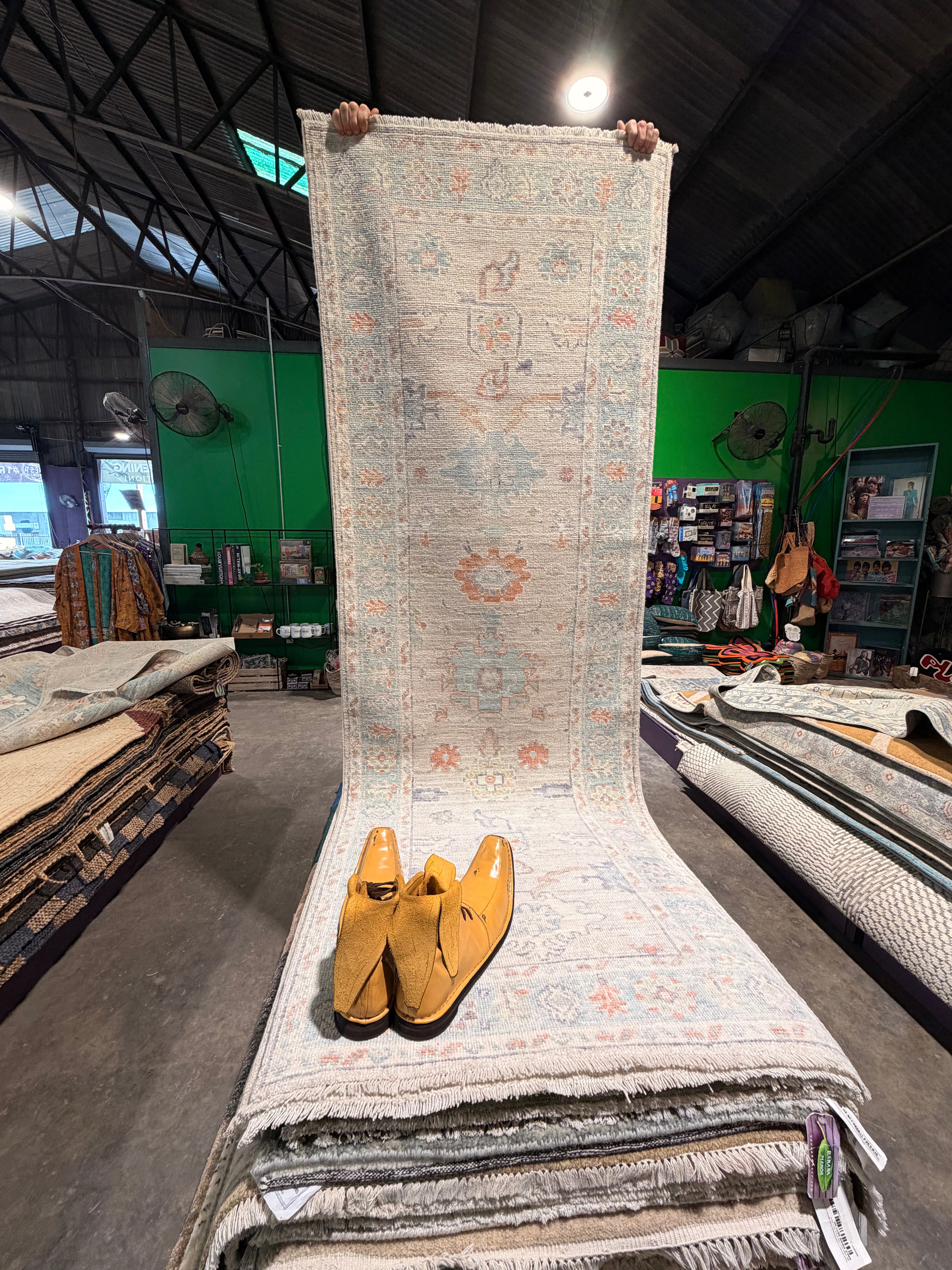 Sofia Sideris 2.11x8.2 Blue Afghani Whitewashed Oushak Runner