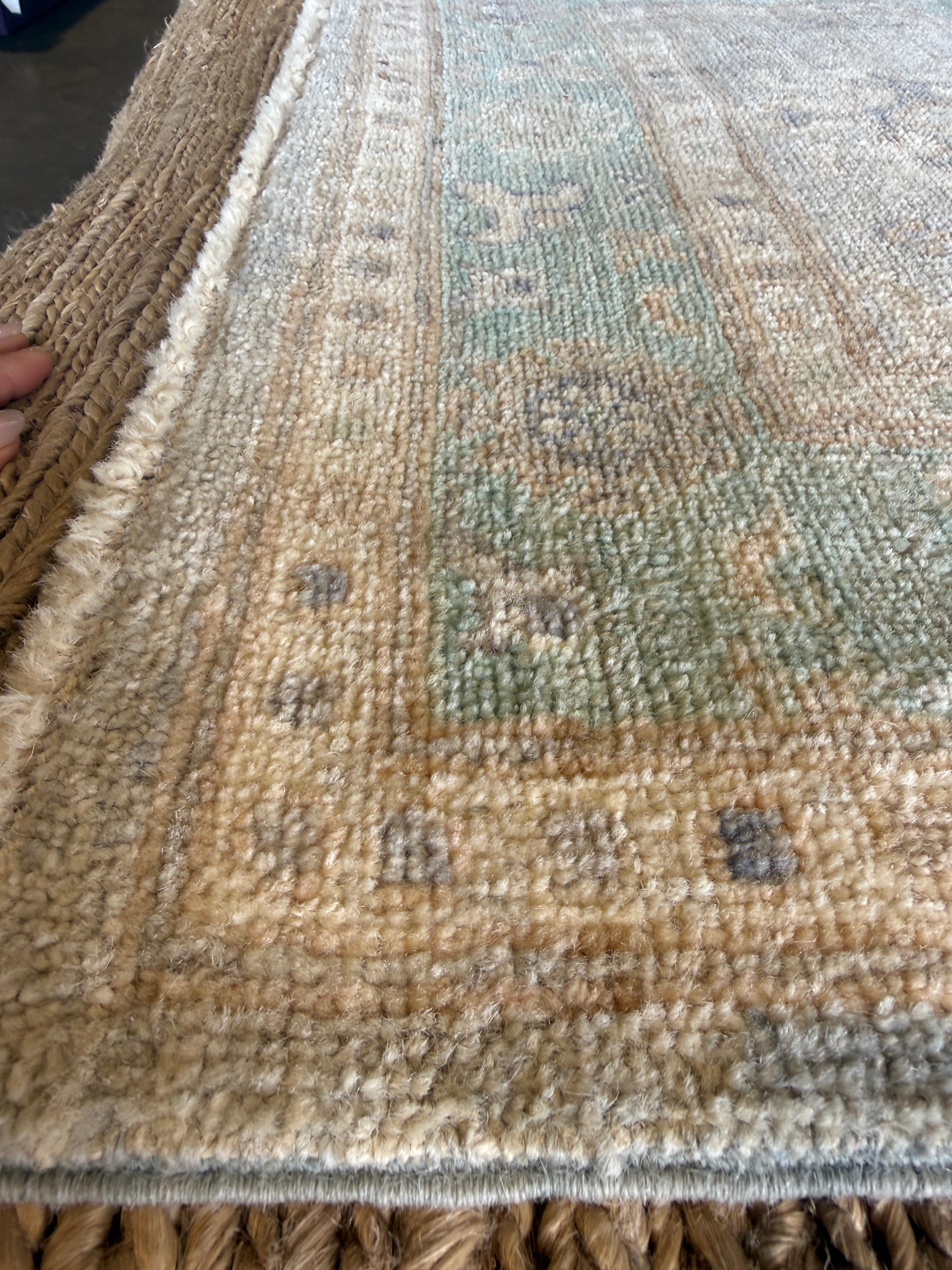 Imani Love 3x5 Light Green Afghani Whitewashed Oushak