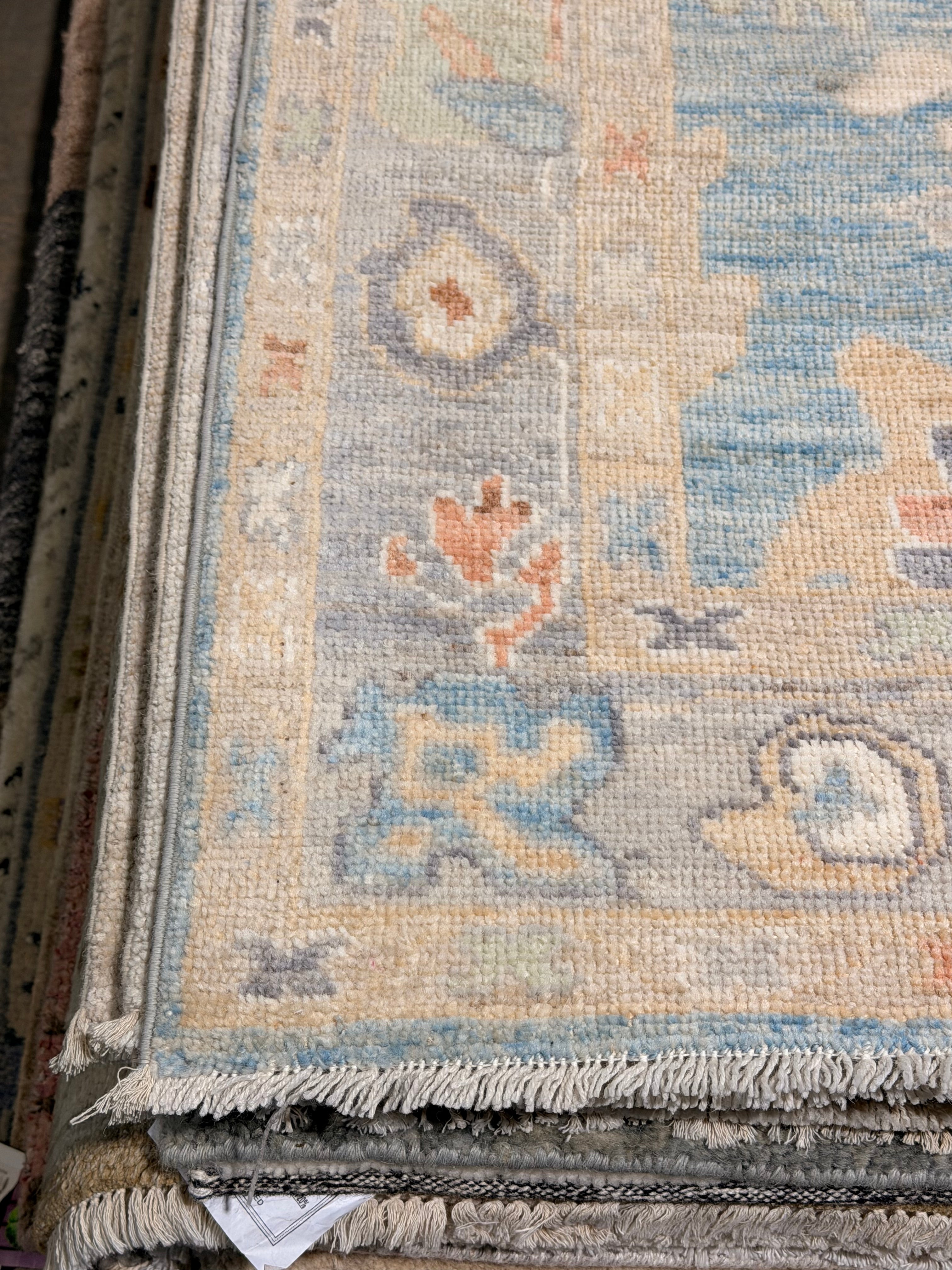 Carlson Young 2.8x7.8 Blue Afghani Whitewashed Oushak Runner