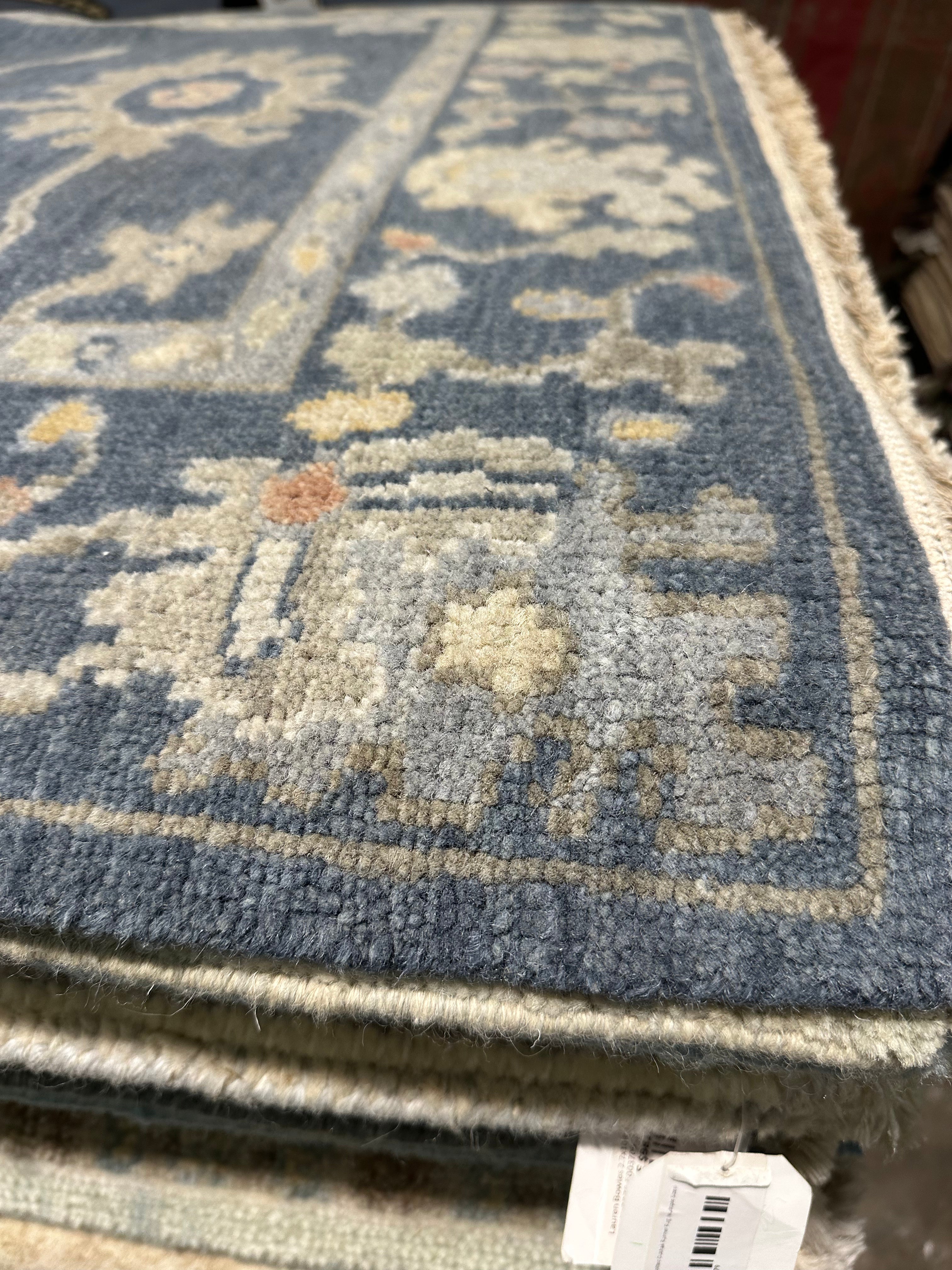 Ingrid West 3x12 Blue Hand-Knotted Runner