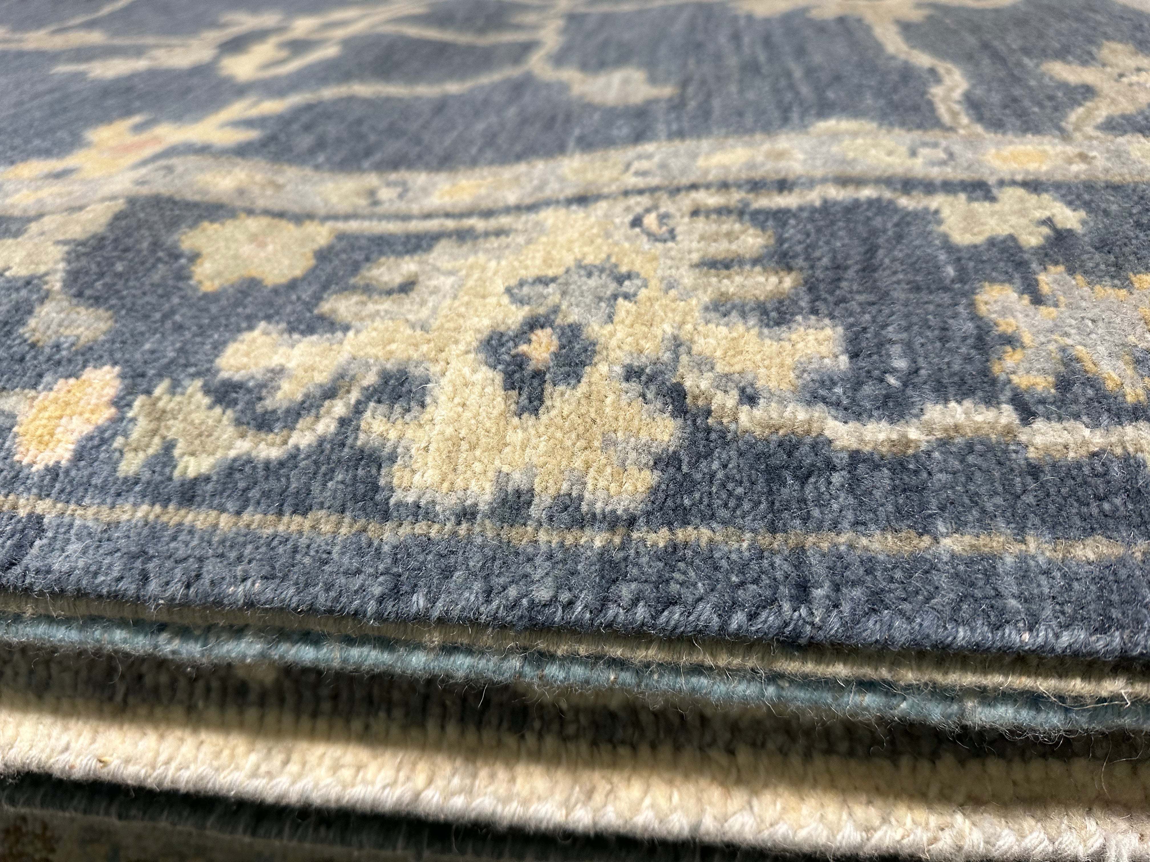 Ingrid West 3x12 Blue Hand-Knotted Runner