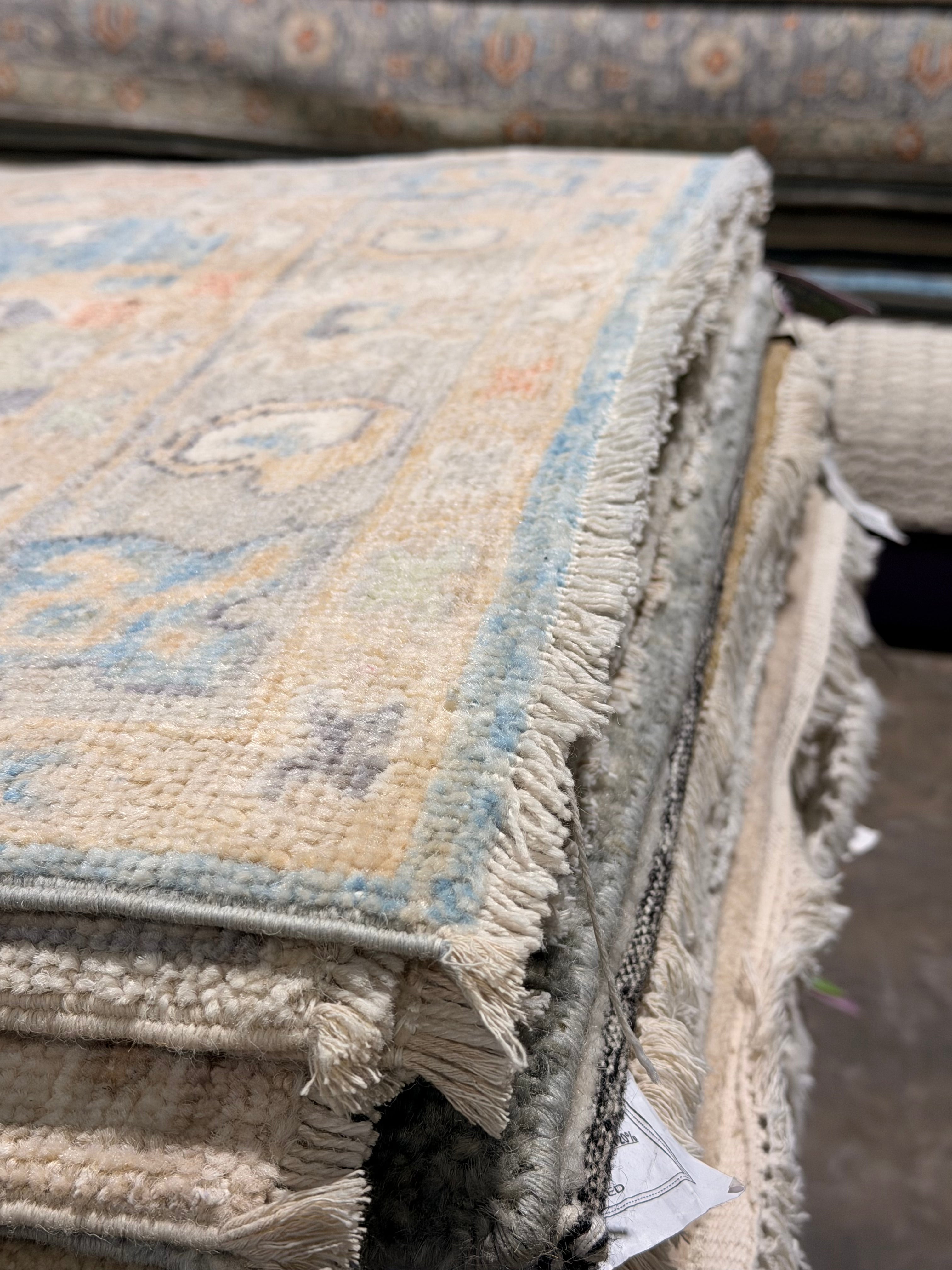 Carlson Young 2.8x7.8 Blue Afghani Whitewashed Oushak Runner