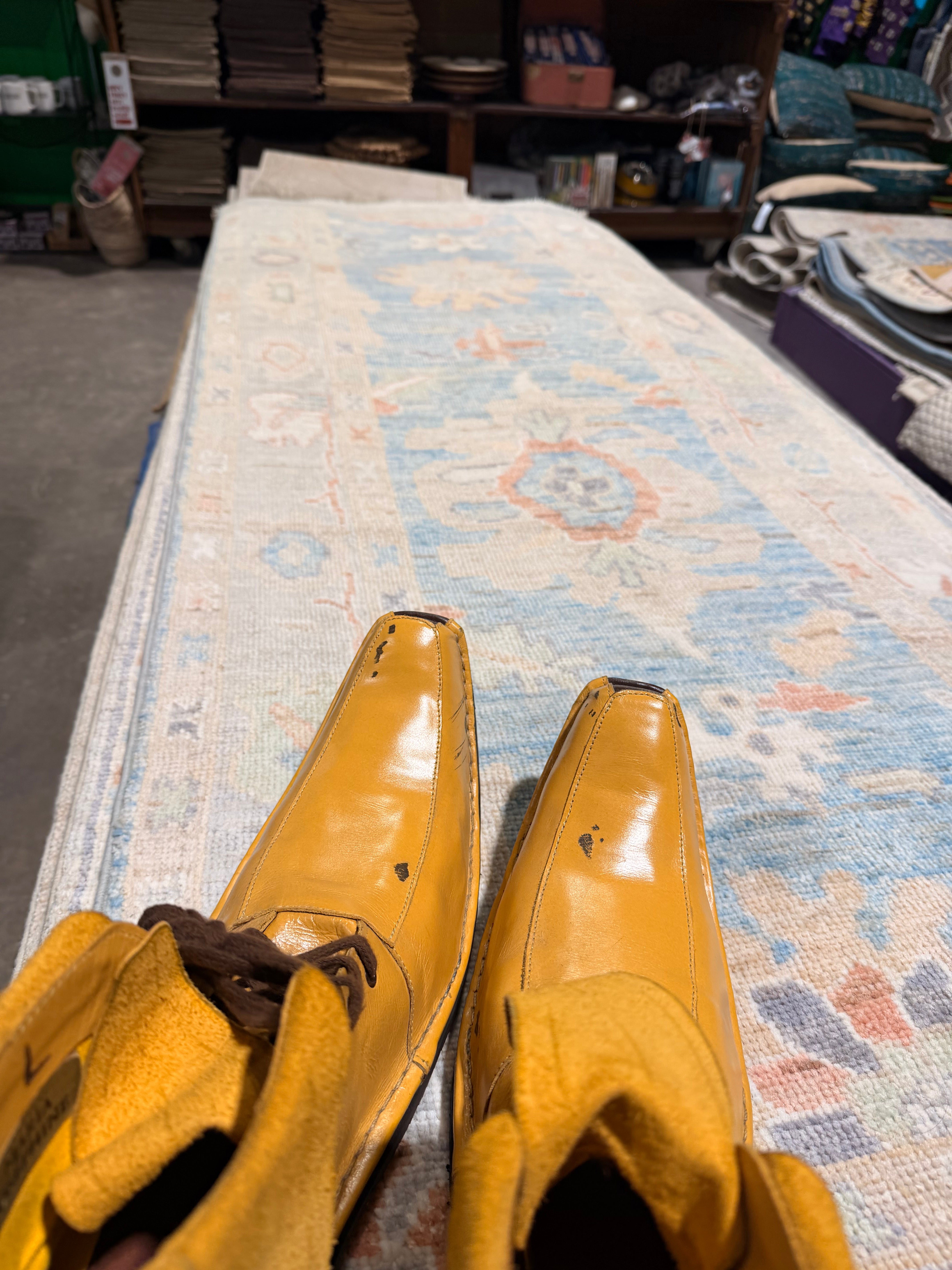 Carlson Young 2.8x7.8 Blue Afghani Whitewashed Oushak Runner