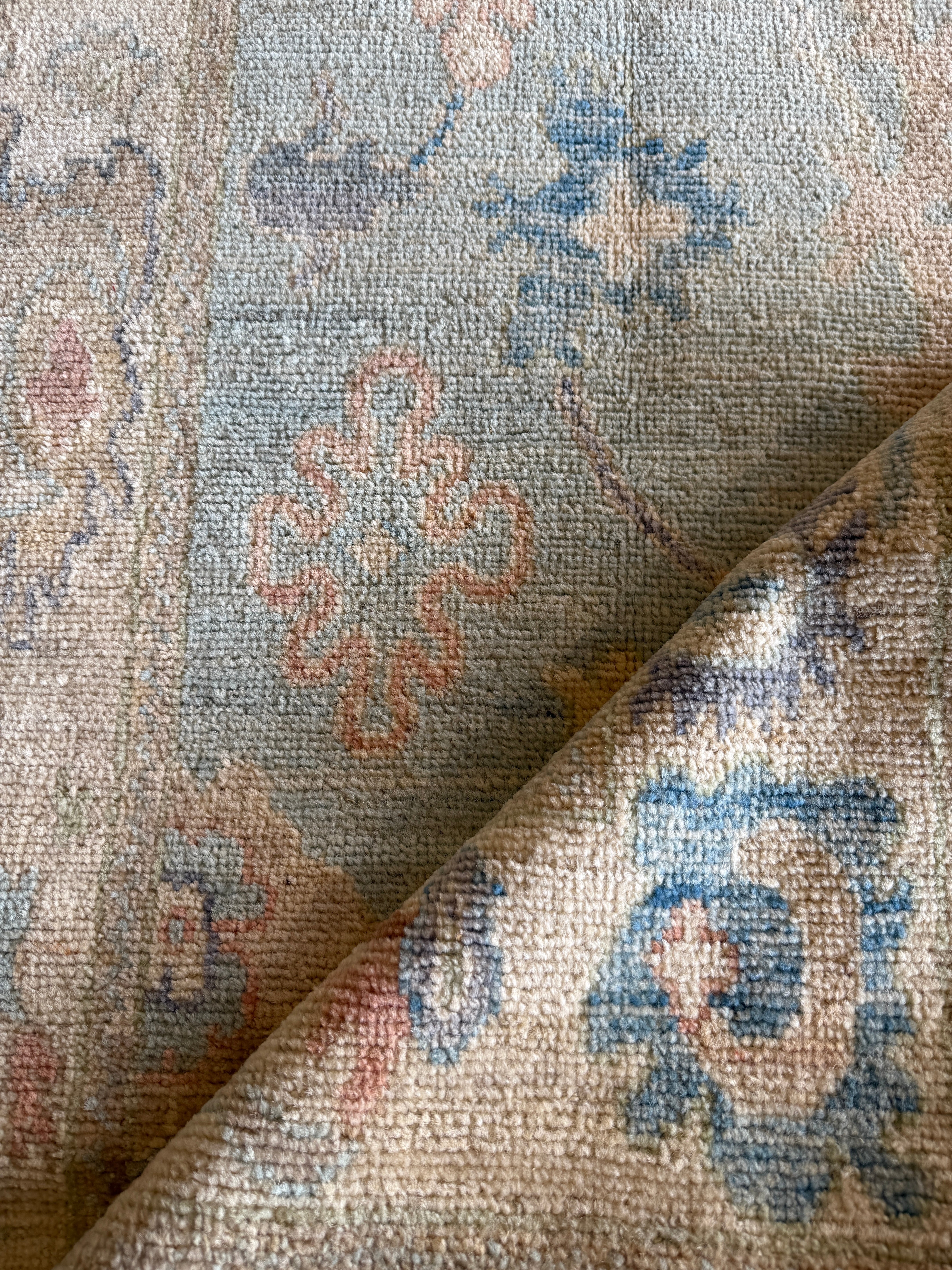America Olivo 2.8x4.3 Light Blue Afghani Whitewashed Oushak
