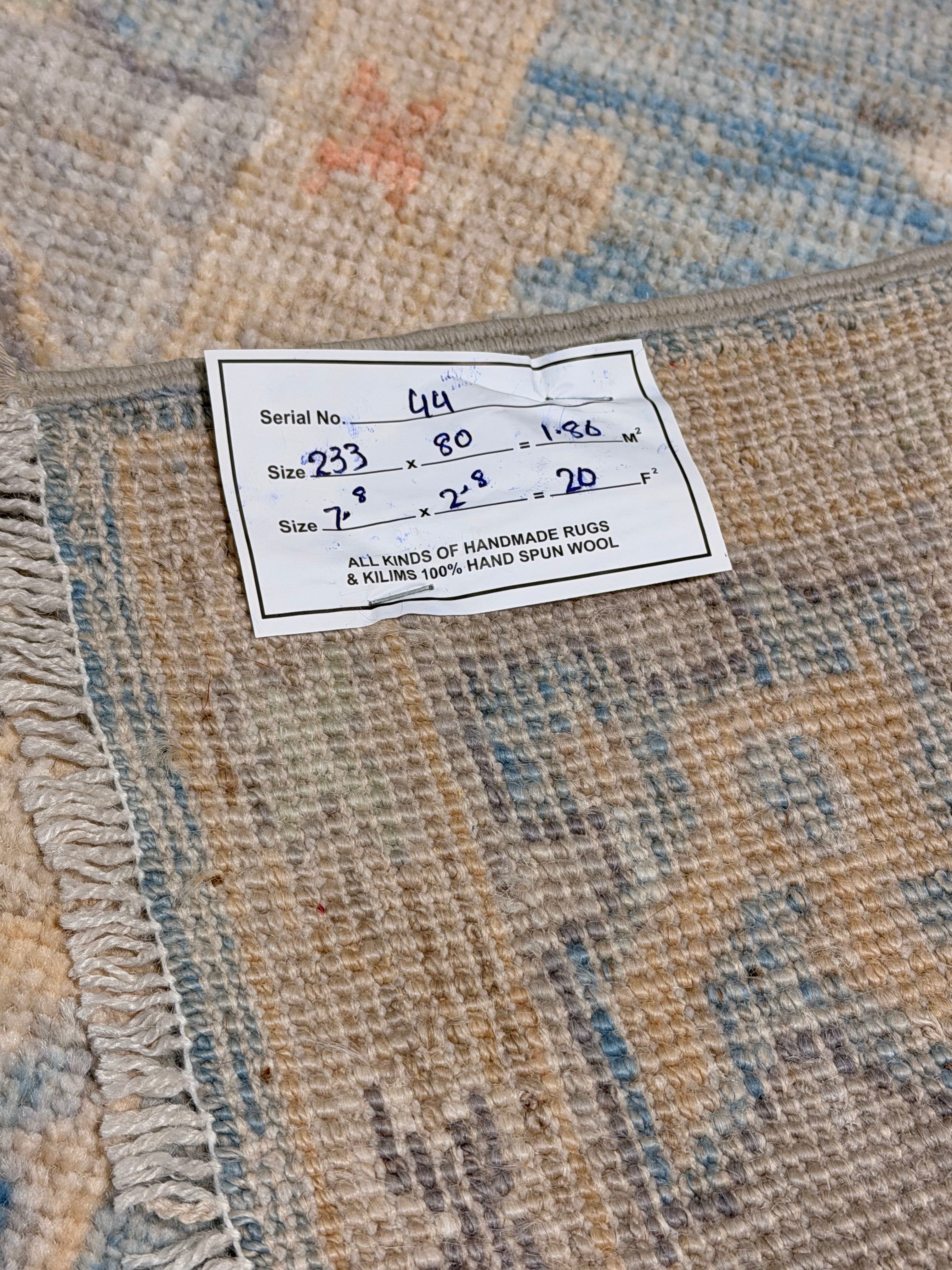 Carlson Young 2.8x7.8 Blue Afghani Whitewashed Oushak Runner