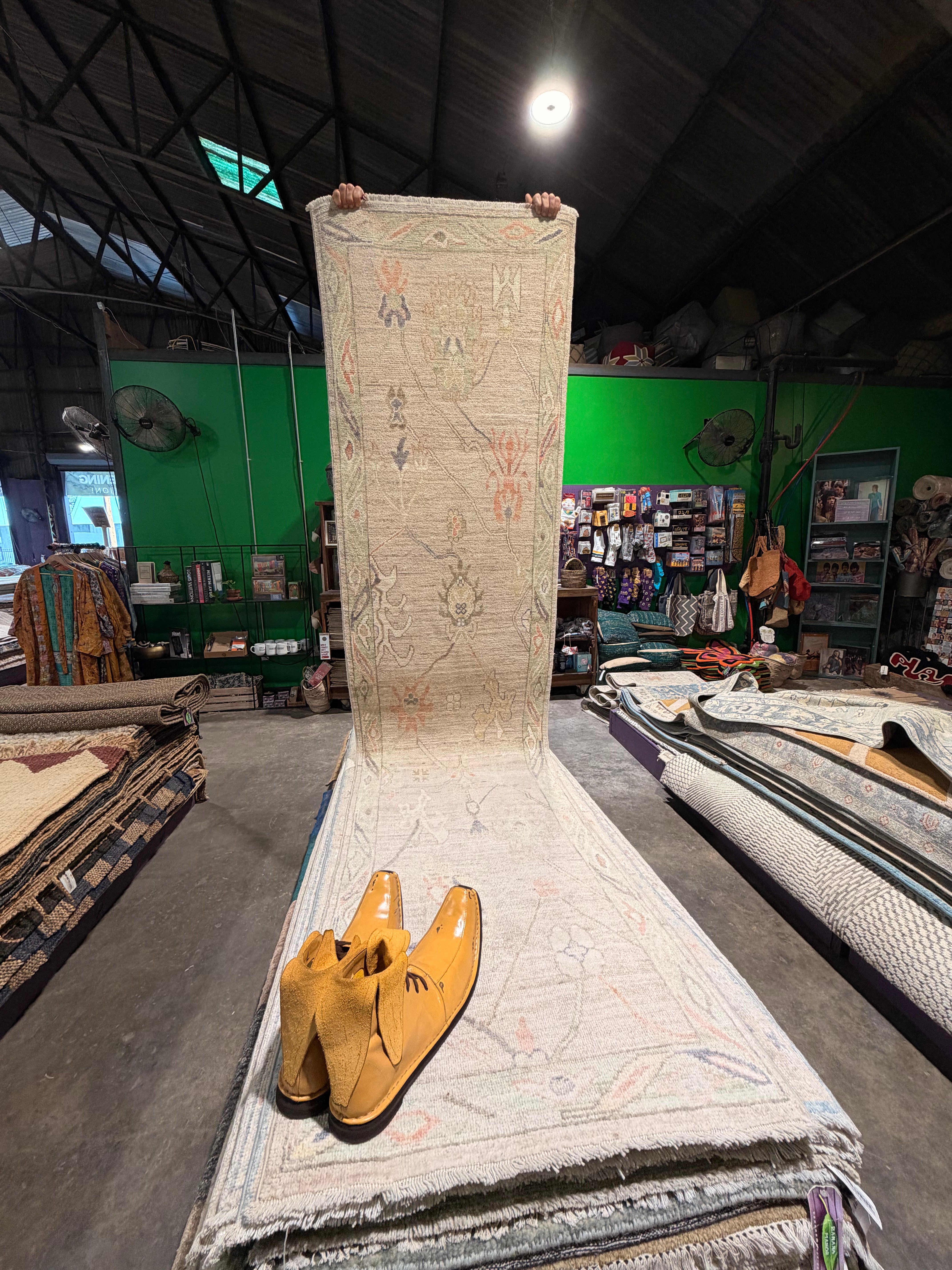 Melia Kreiling 2.5x10 Multicolor Afghani Whitewashed Oushak Runner