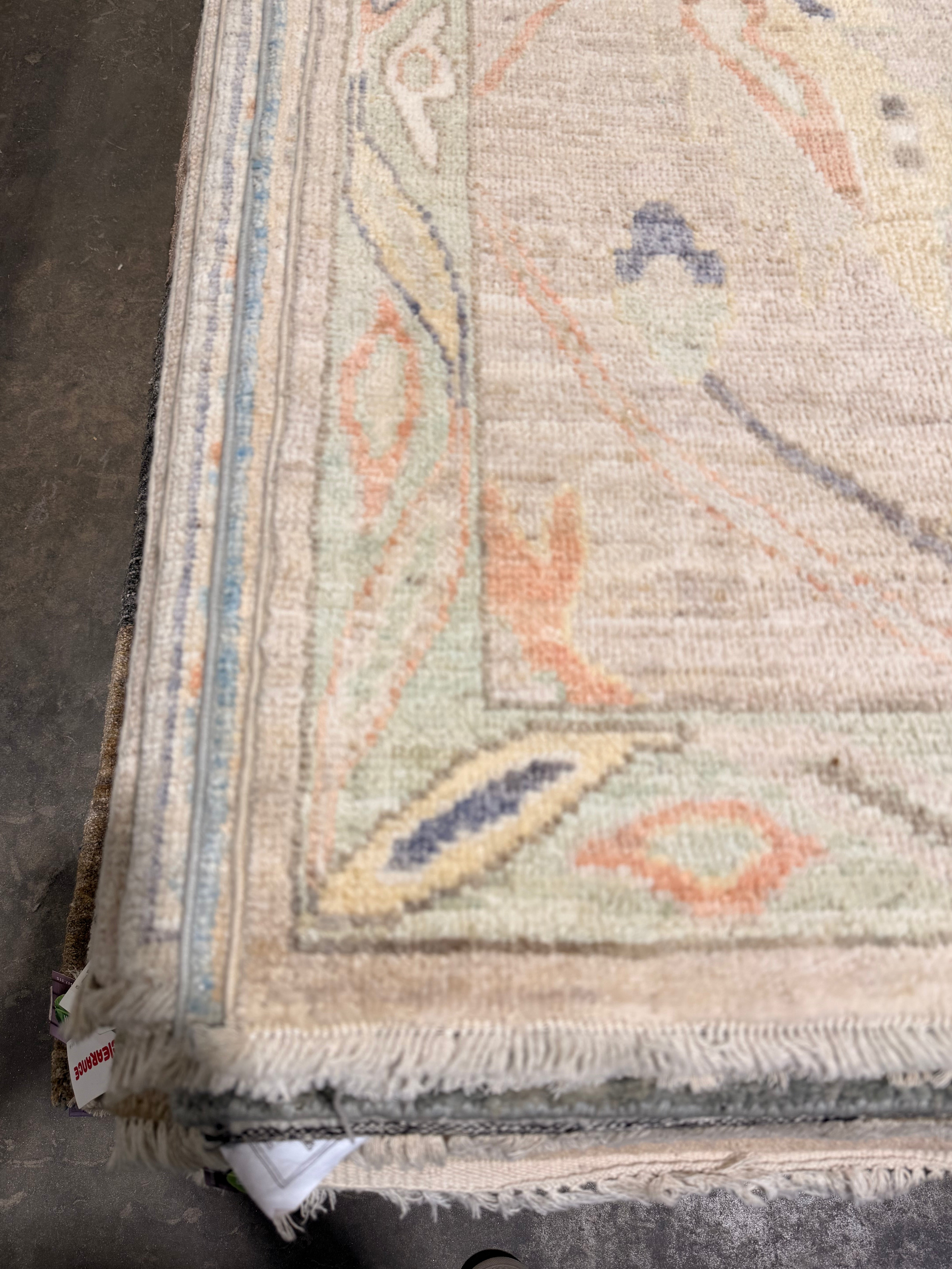 Melia Kreiling 2.5x10 Multicolor Afghani Whitewashed Oushak Runner