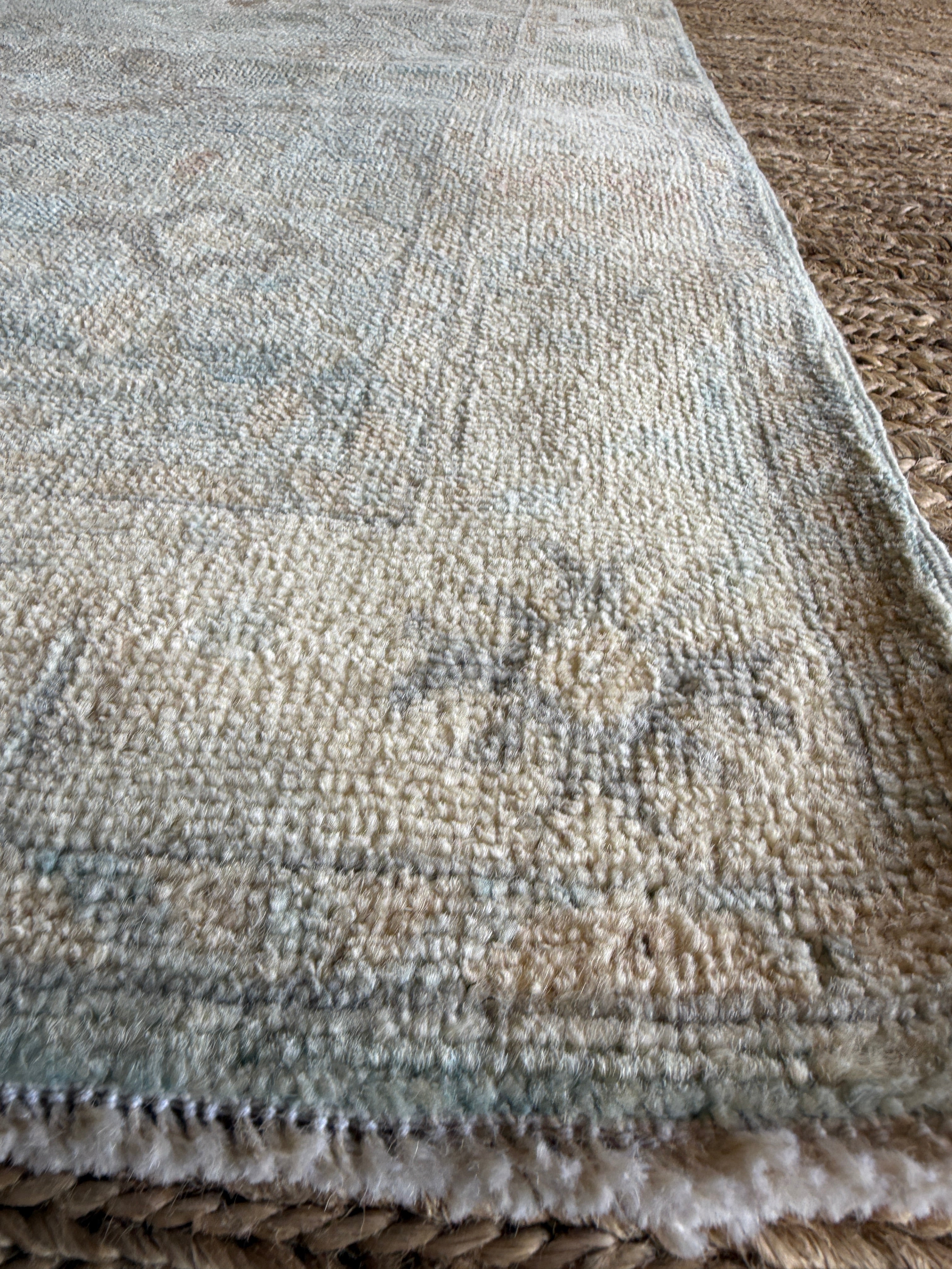 Maddie Rawlins 2.9x10 Light Blue Afghani Whitewashed Oushak Runner