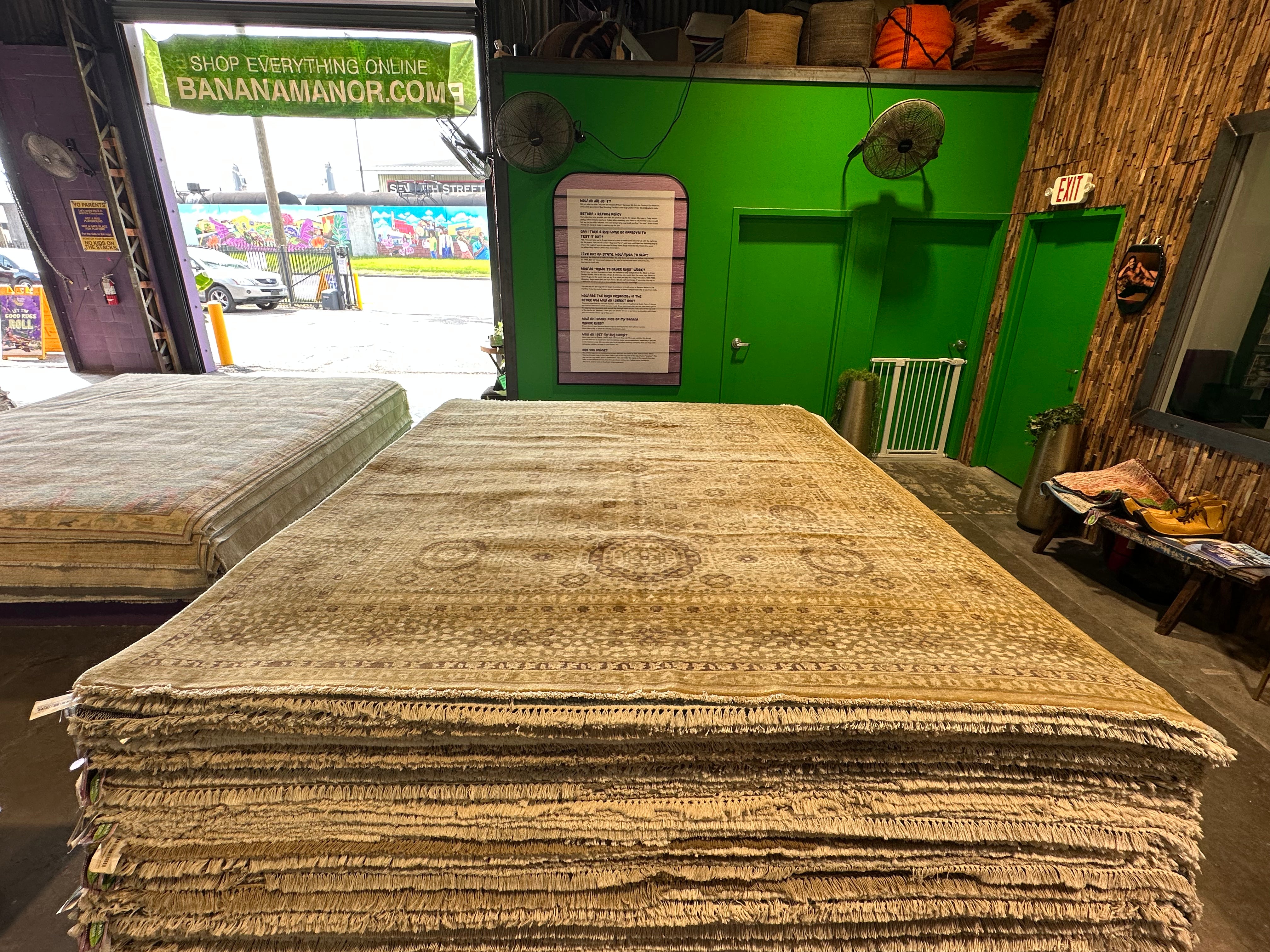 Rachel McHenry 7.9x9.7 Beige Hand-Knotted Mamluk Rug