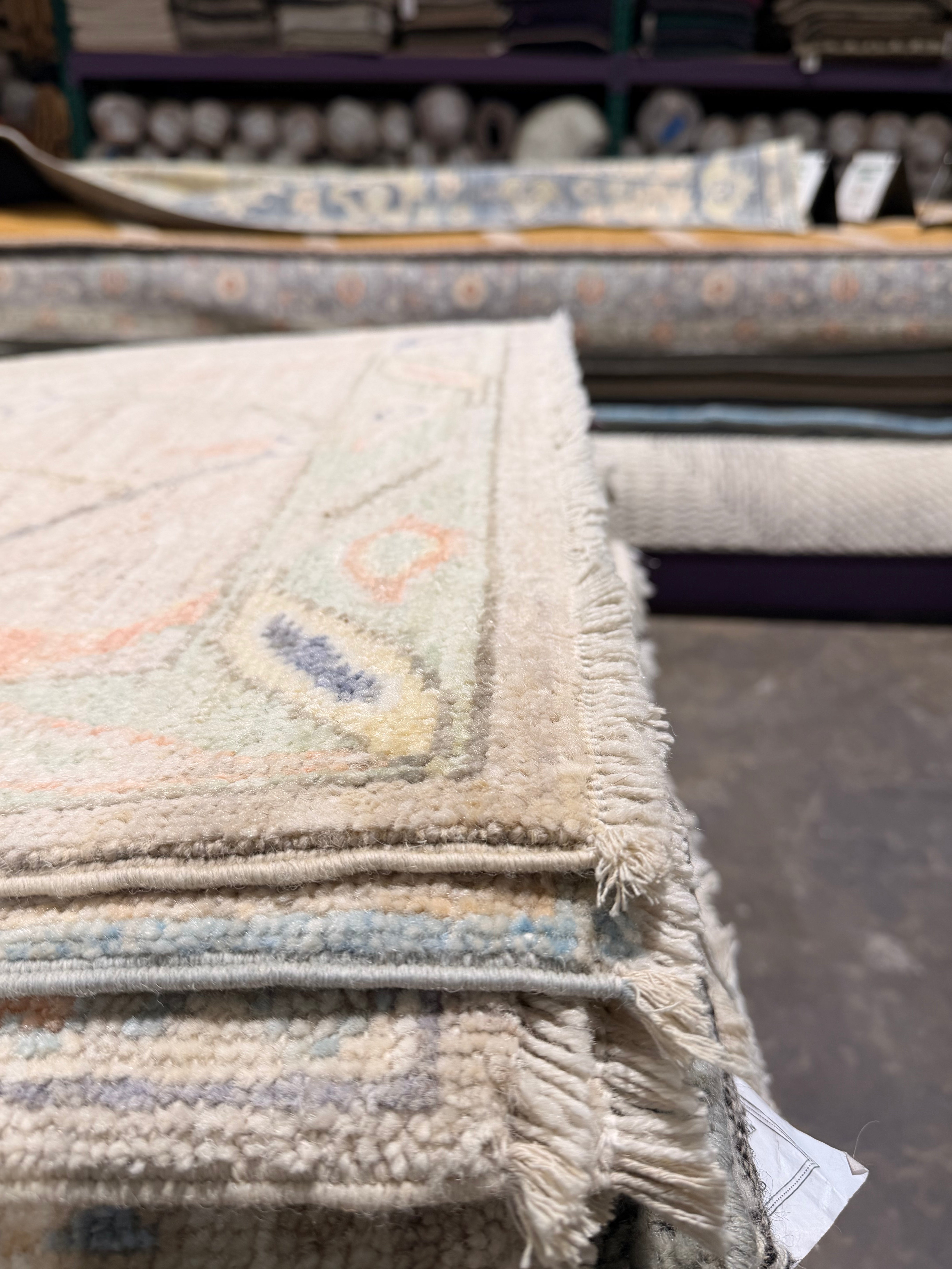 Melia Kreiling 2.5x10 Multicolor Afghani Whitewashed Oushak Runner