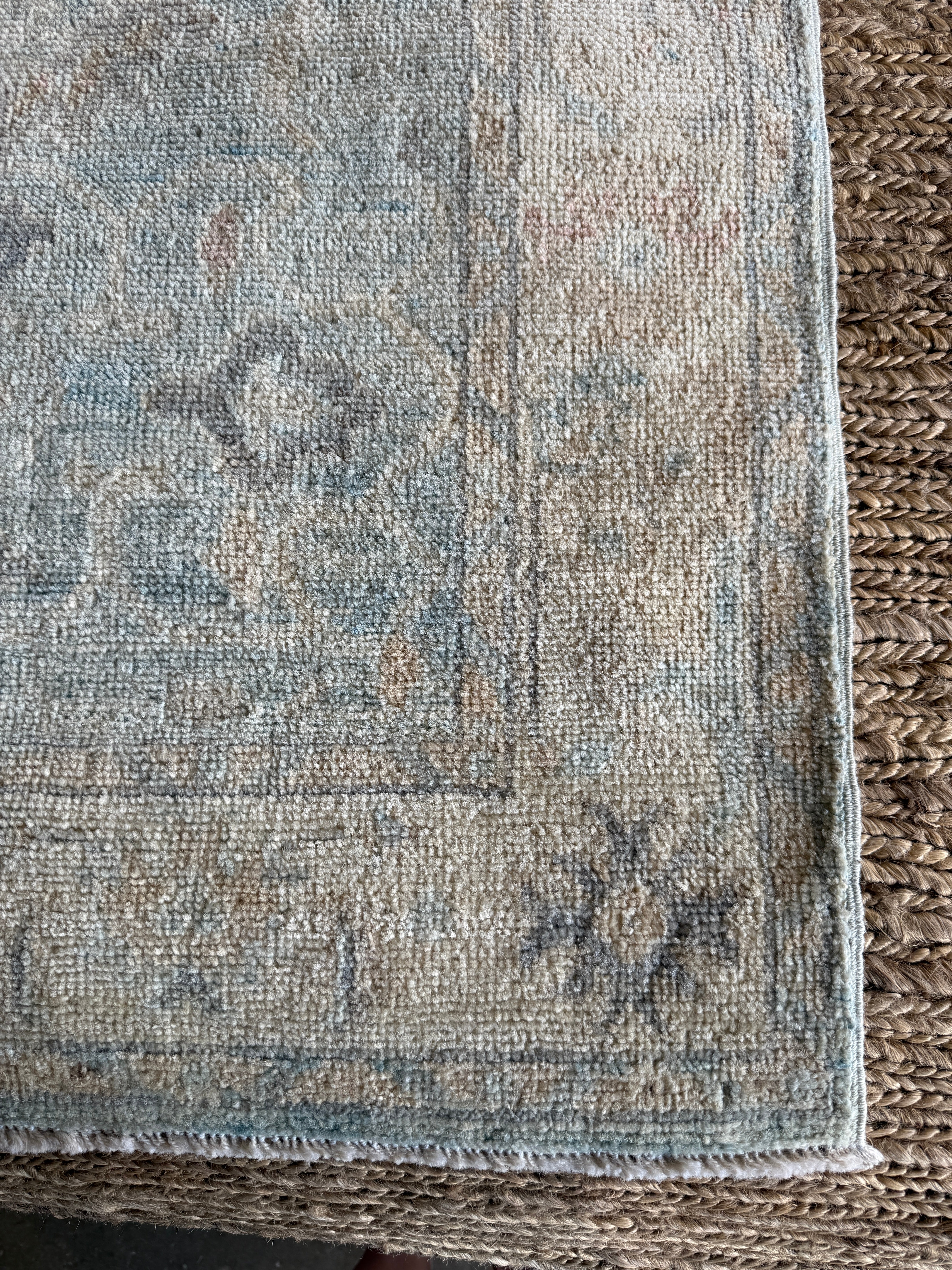 Maddie Rawlins 2.9x10 Light Blue Afghani Whitewashed Oushak Runner
